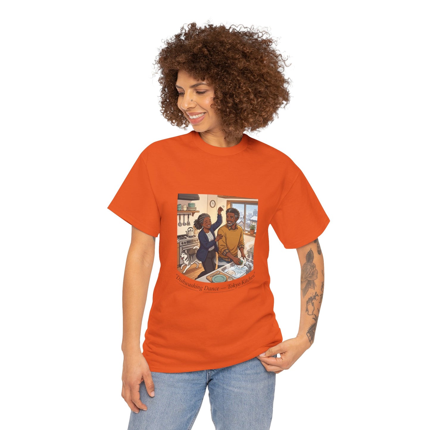 Dishwashing Dance Tee — Couple Kitchen Graphic T-Shirt
