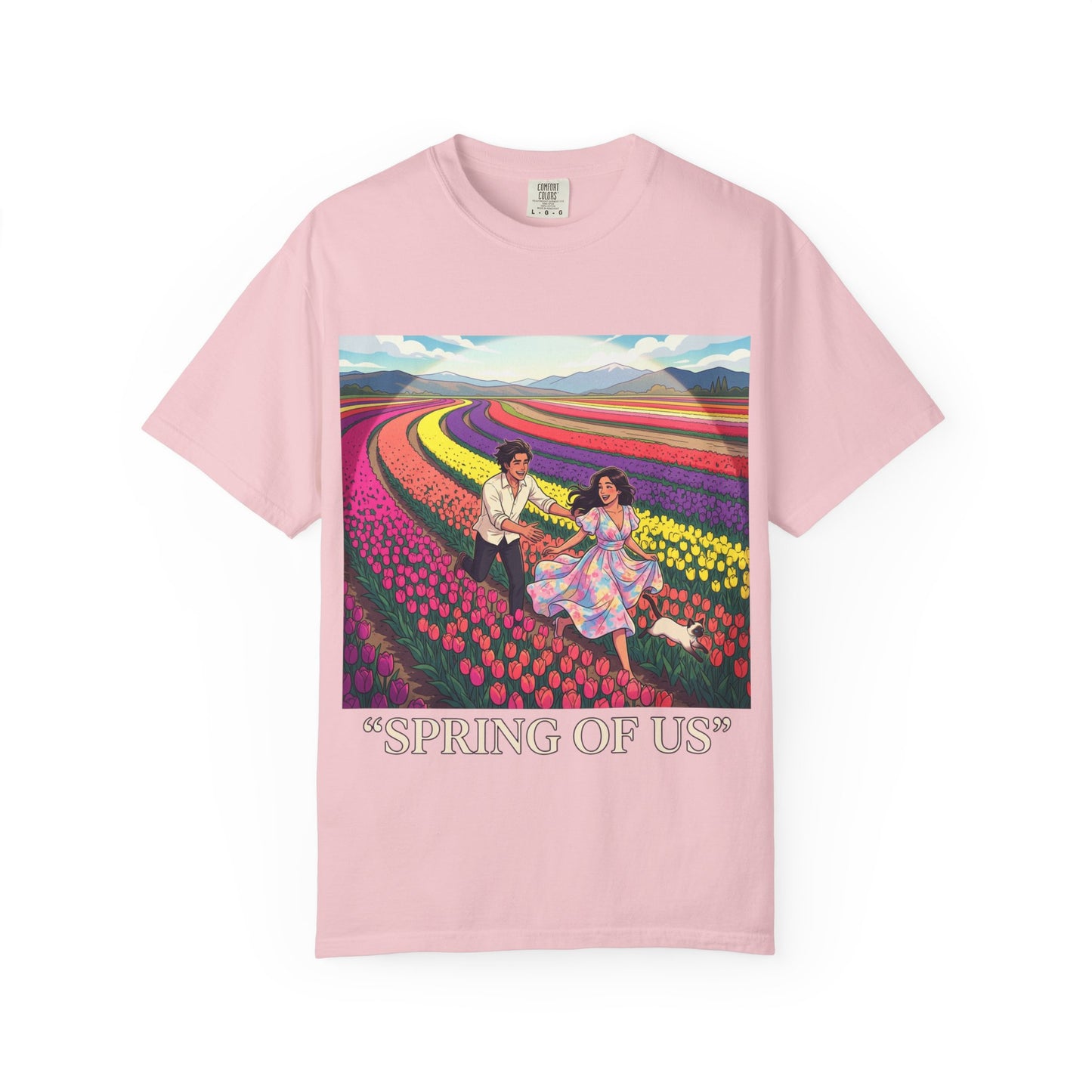Spring of Us T-Shirt — Floral Field Vintage Couple Graphic Tee