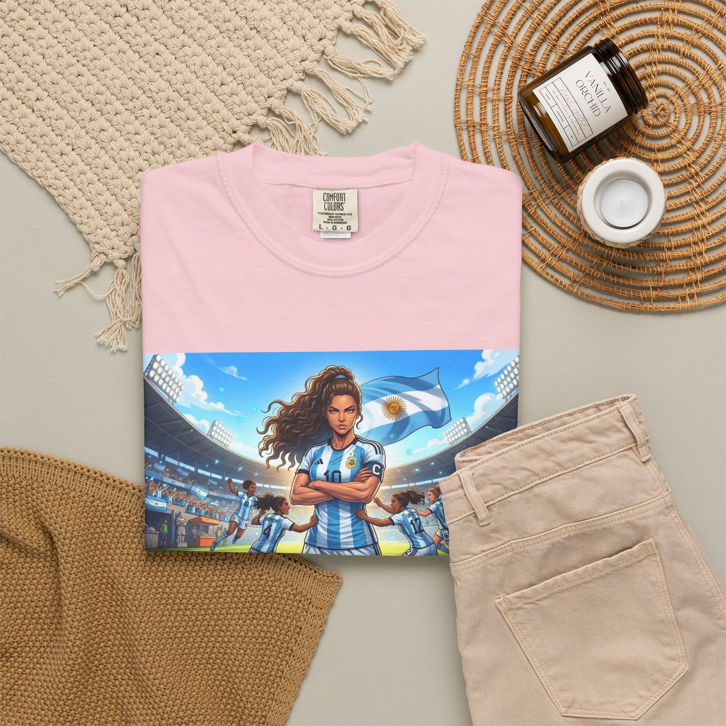 Argentina Soccer Heroine Stadium T-Shirt – Female Soccer Player Graphic Tee