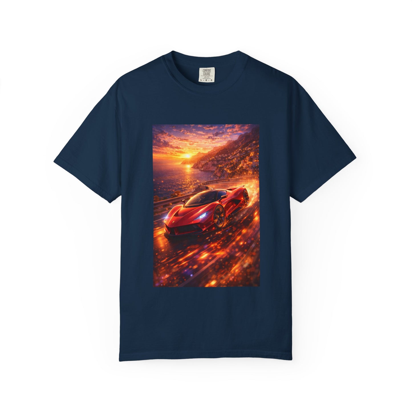 Ferrari F80- Amalfi Coast, Italy - T‑Shirt — Red Sports Car Print