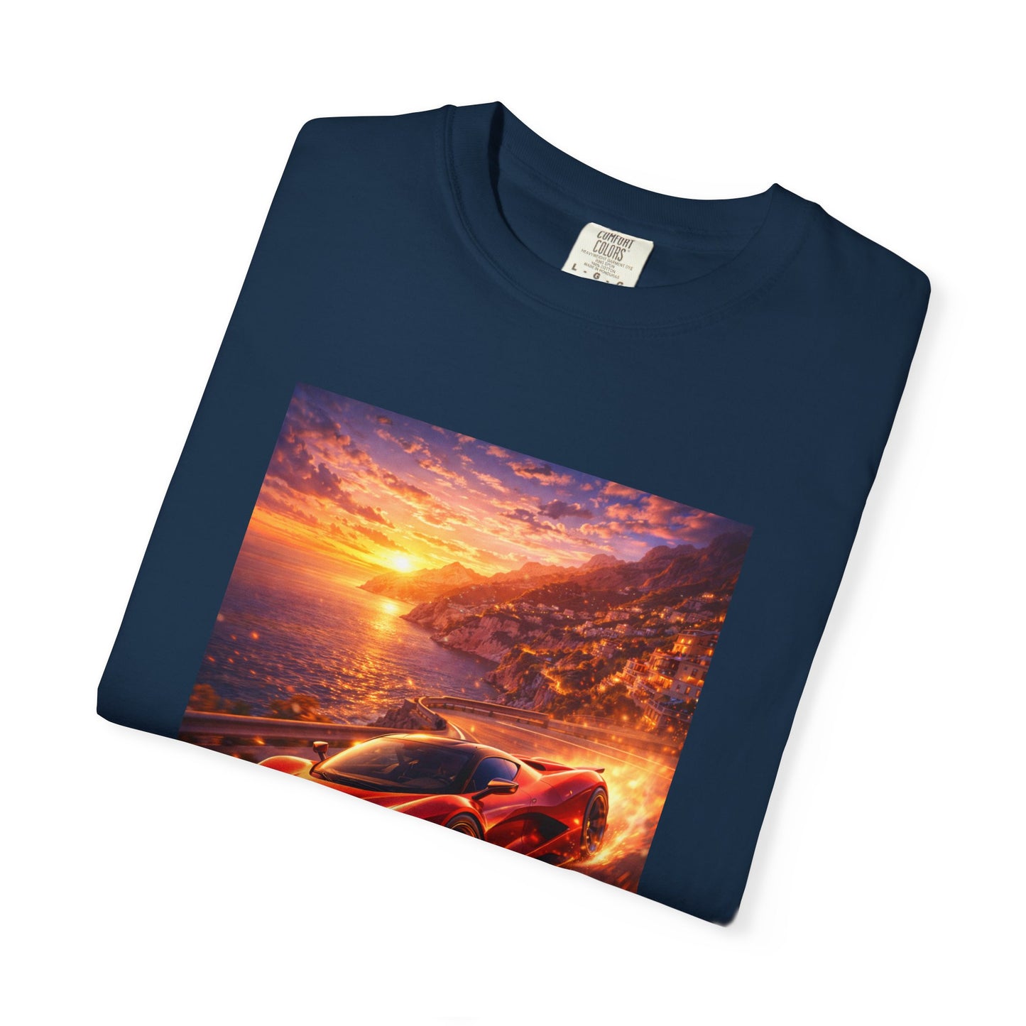 Ferrari F80- Amalfi Coast, Italy - T‑Shirt — Red Sports Car Print