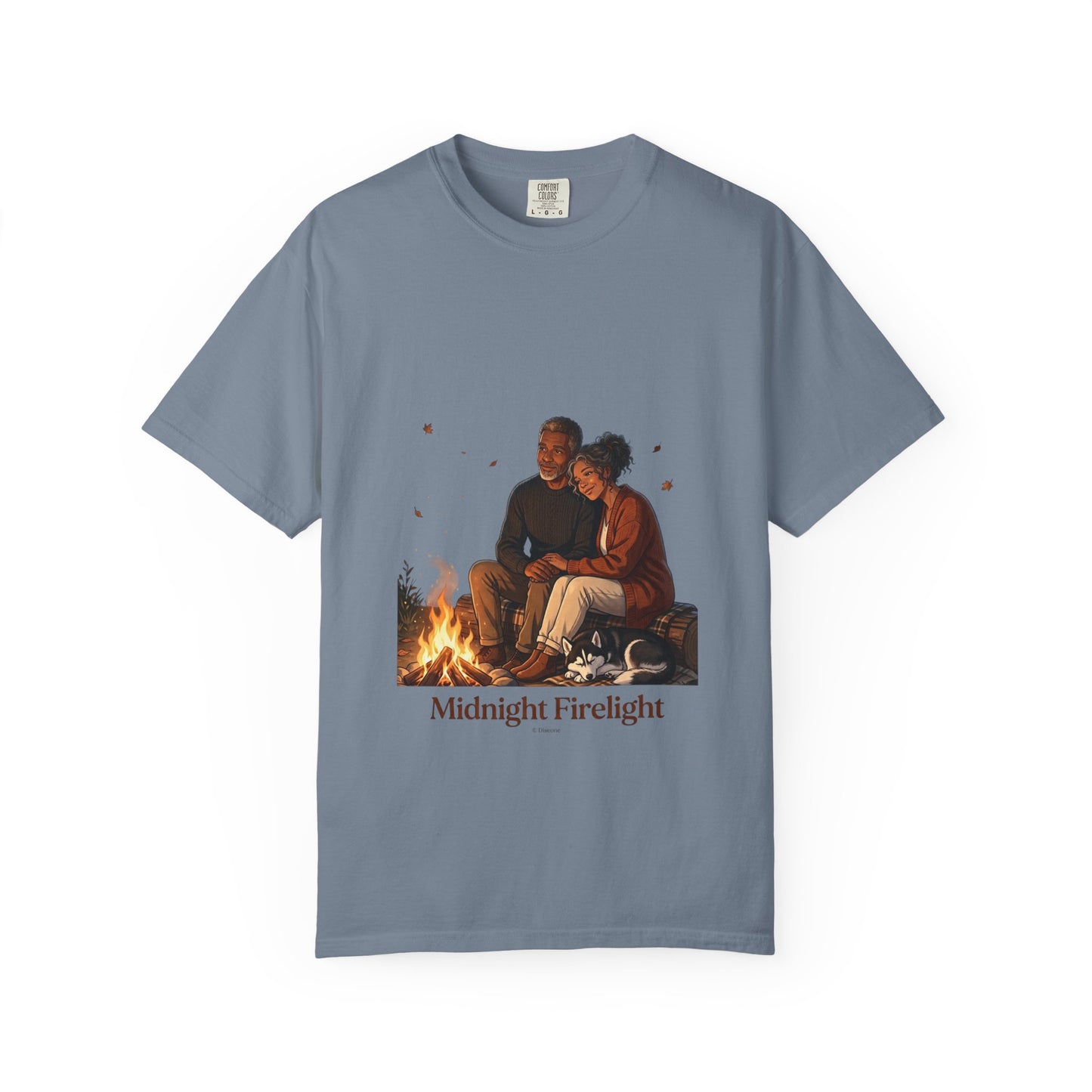 Midnight Firelight T-Shirt — Cozy Couple Campfire Graphic Tee