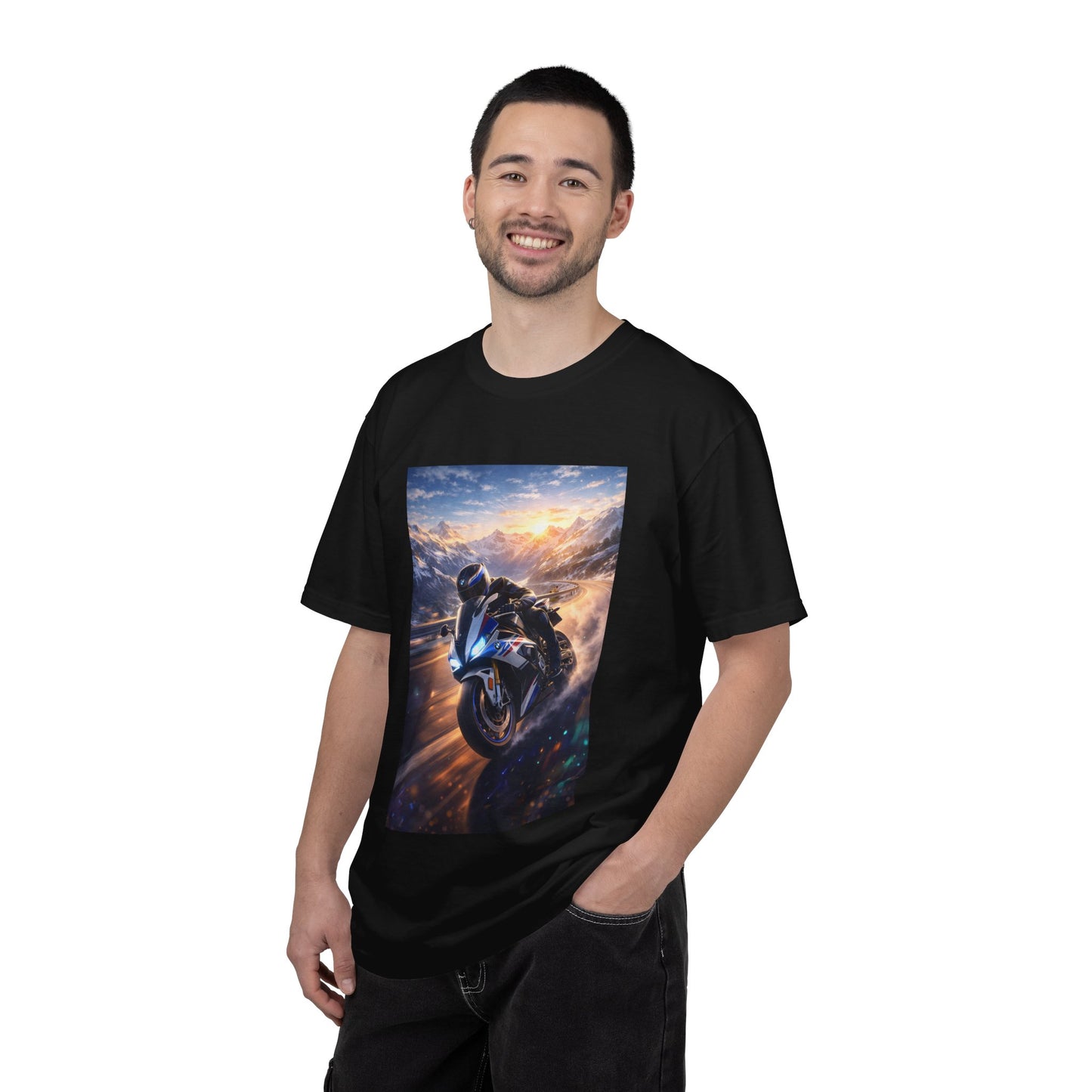 BMW S1000RR ALPINE GHOST RIDE - T‑Shirt — Sportbike Skyline Graphic Tee