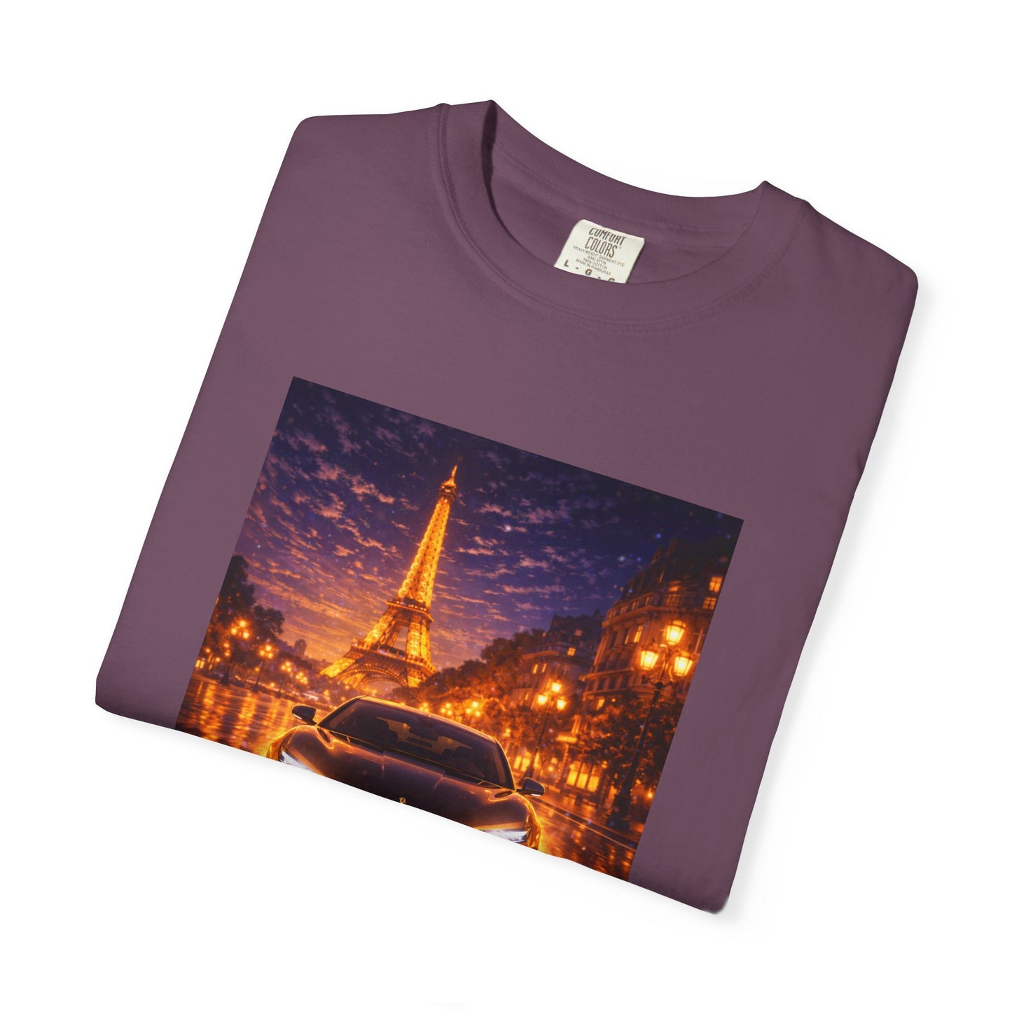 Paris Night Drive T-Shirt — Eiffel Tower Car Scene