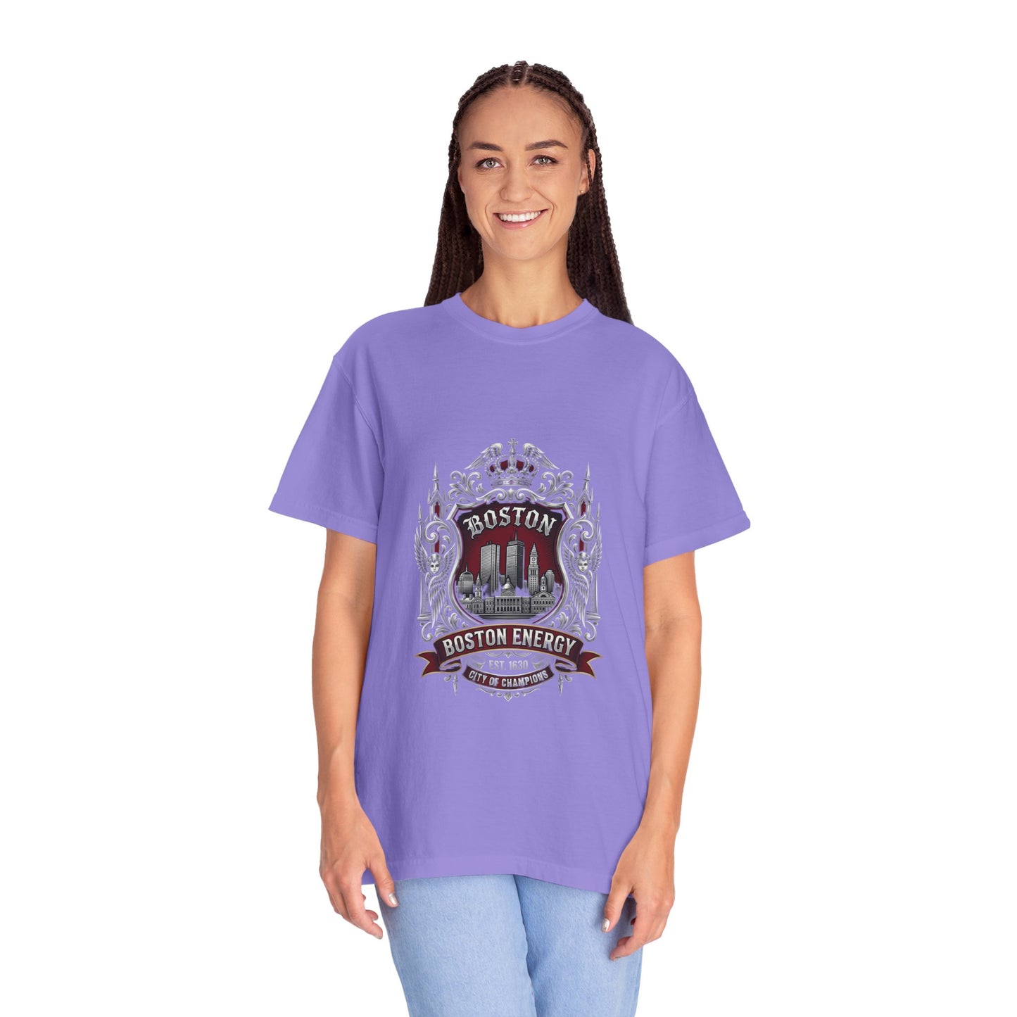 Boston Energy Vintage Crest T-Shirt — Retro City Skyline Tee