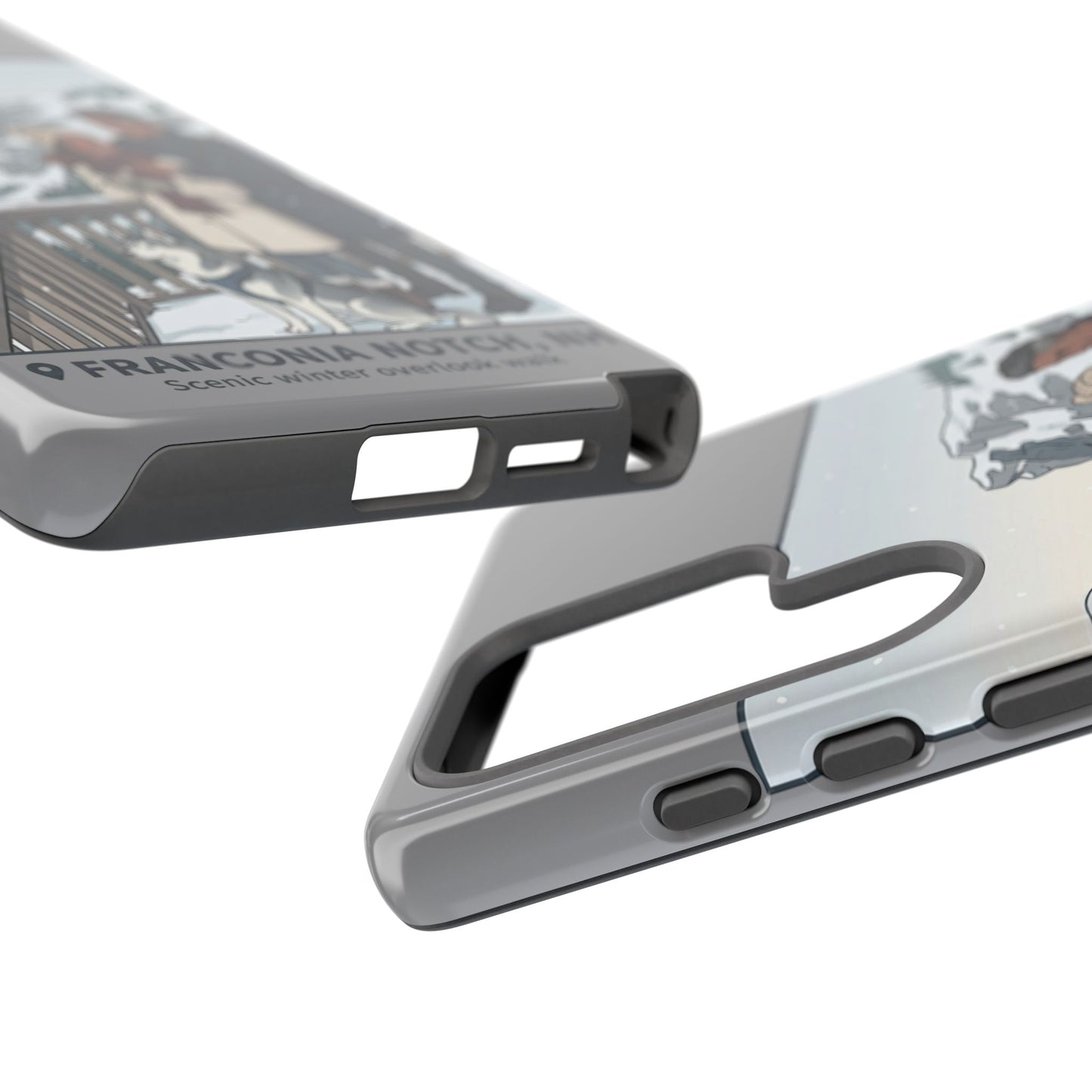 Winter Scenic Phone Case — Franconia Notch NH Couples & Husky Design