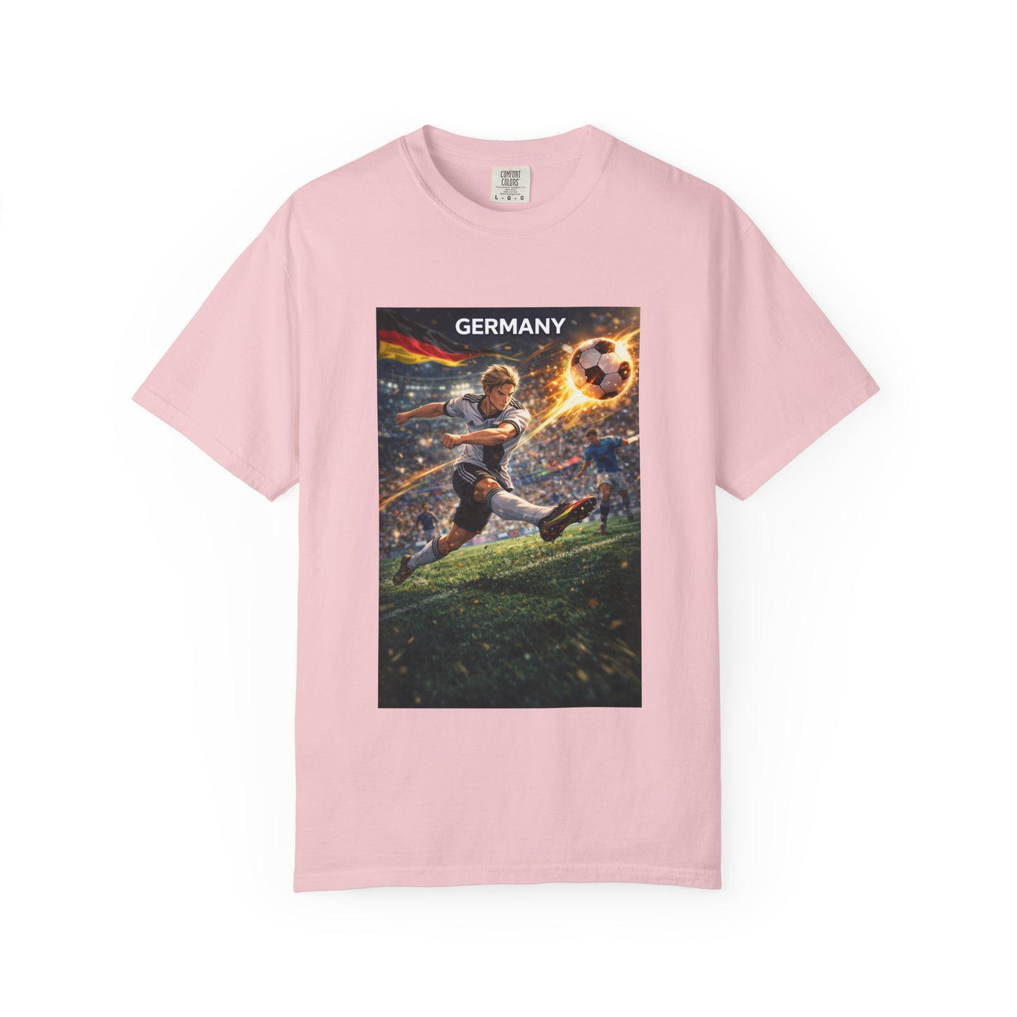 Germany Soccer Player Graphic T-Shirt — Retro Football Stadium Print