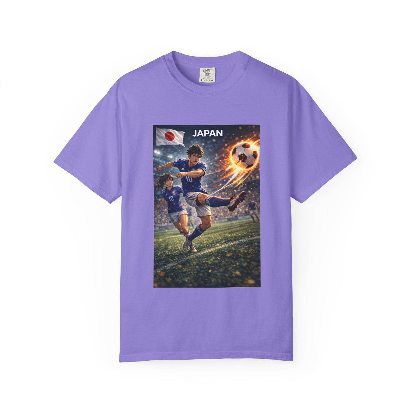 Japan Soccer Team Graphic T‑Shirt — Dynamic Football Players Design