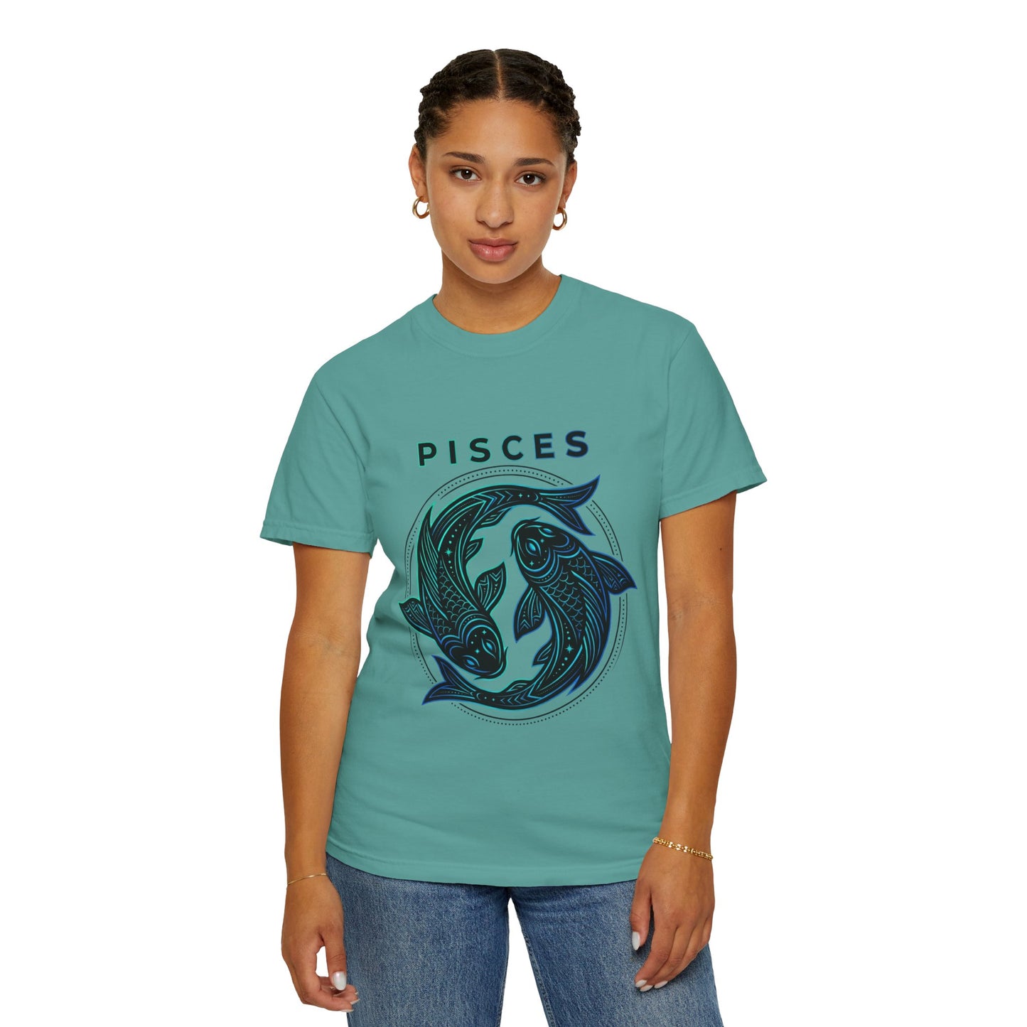 Pisces Zodiac T-Shirt — Artistic Twin Fish Astrology Tee