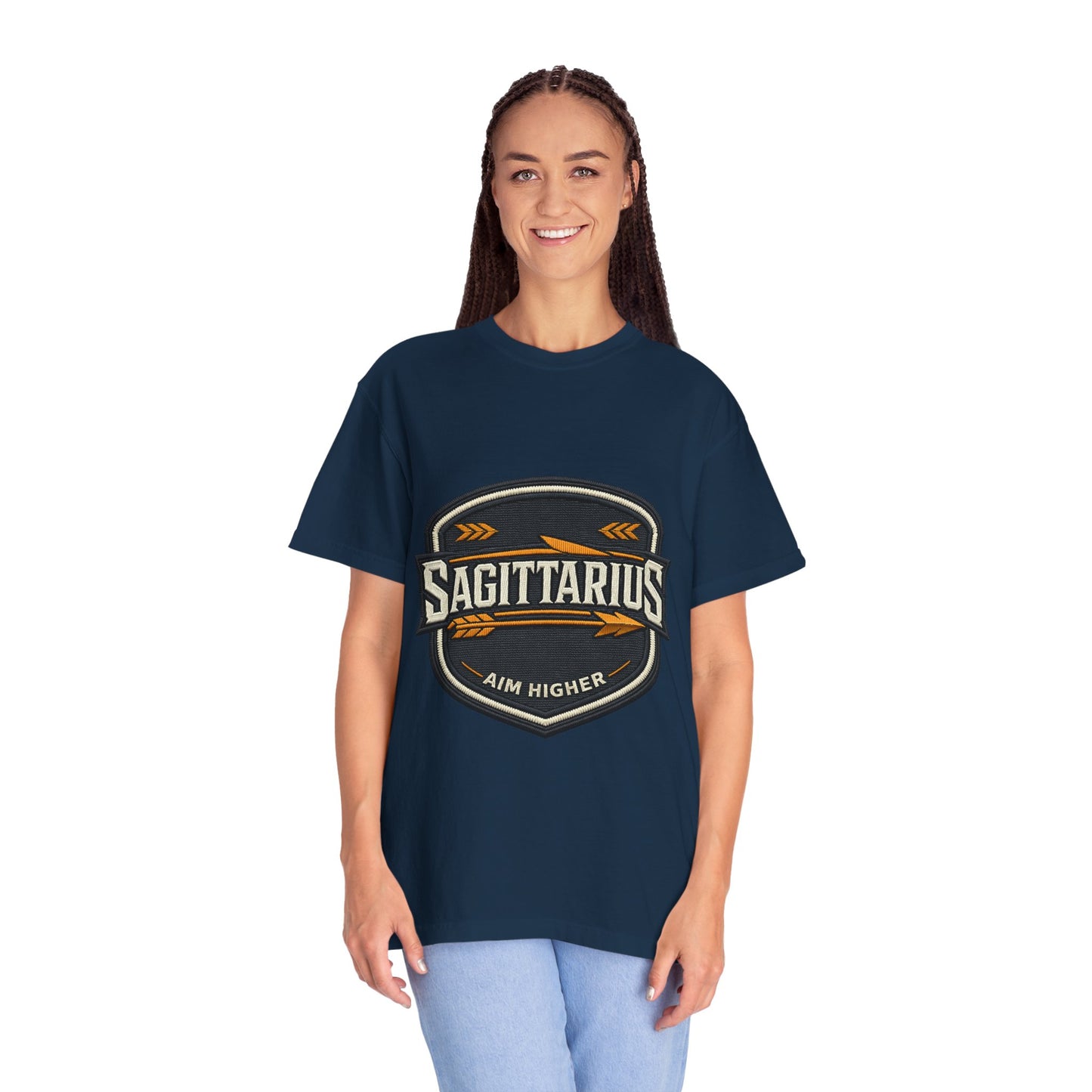 Sagittarius 'Aim Higher' T‑Shirt — Zodiac Archer Graphic Tee