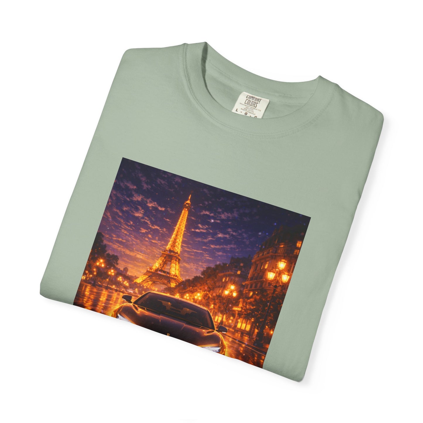 Paris Night Drive T-Shirt — Eiffel Tower Car Scene