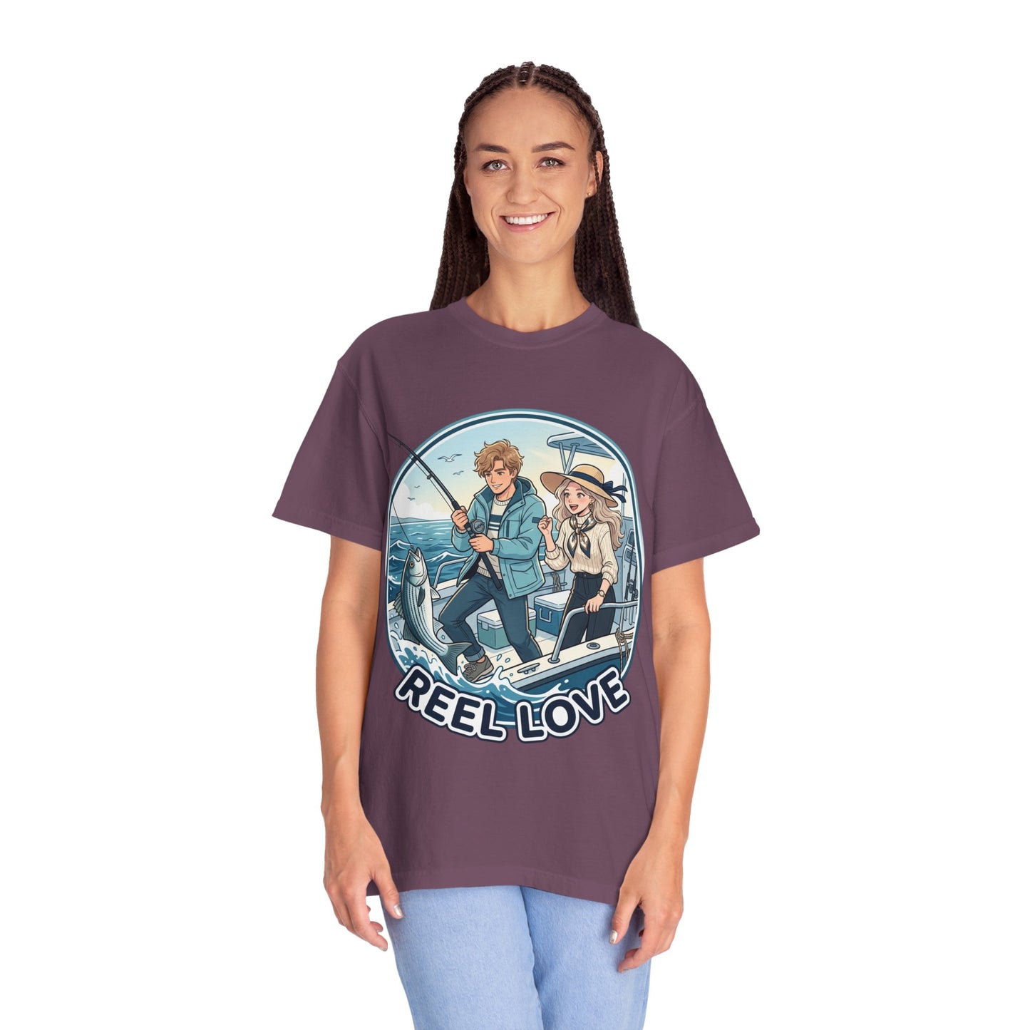 Reel Love Fishing T-Shirt — Cute Couple Anglers Graphic Tee