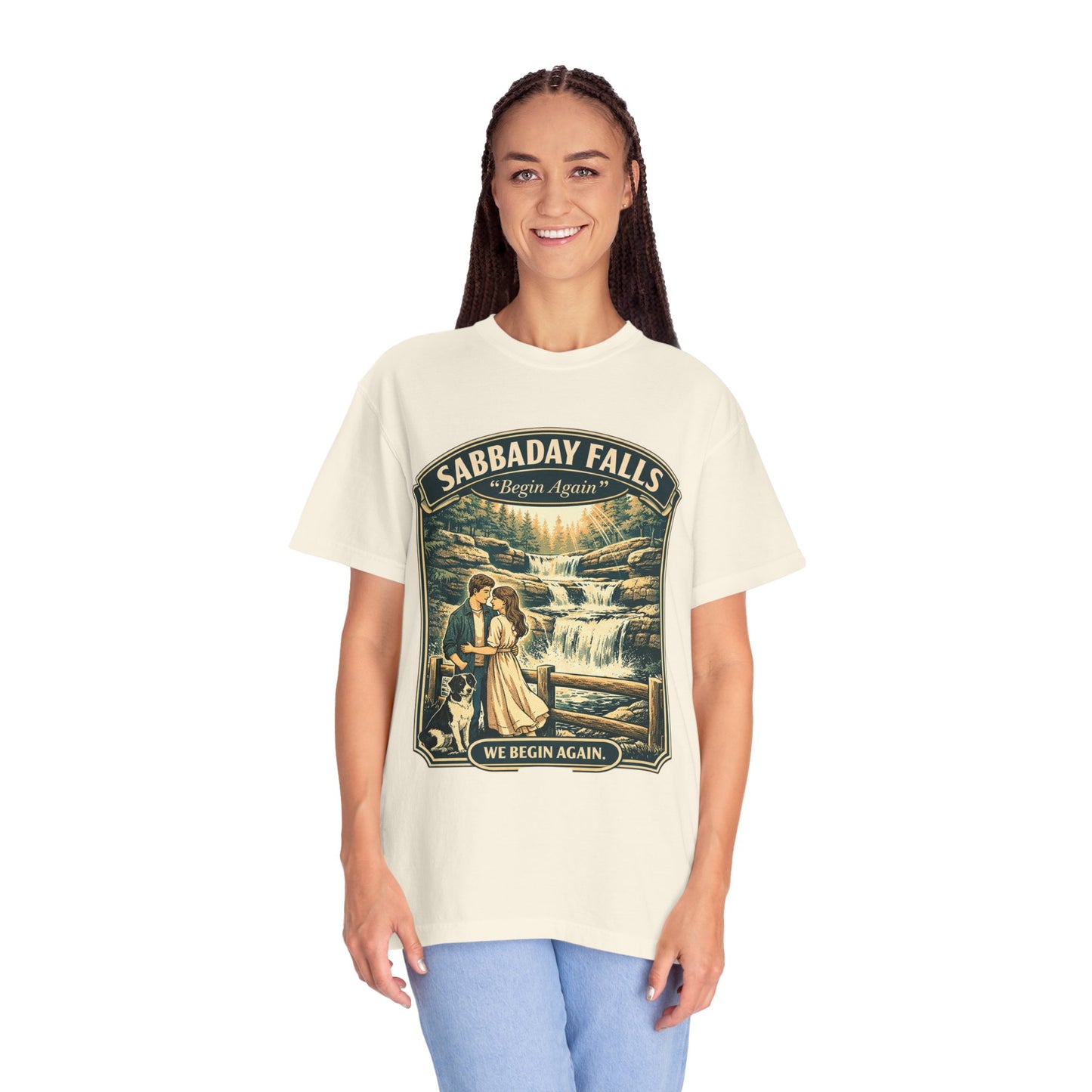 Sabbaday Falls 'We Begin Again' Vintage Nature T-Shirt