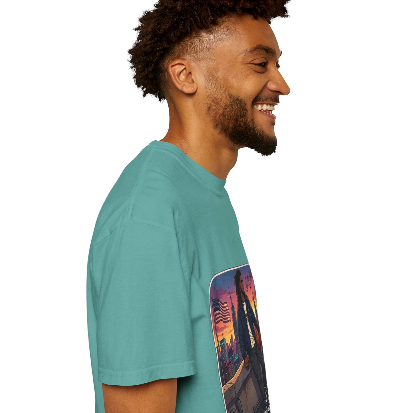 City Sunset Basketball Player T-Shirt — Urban Hoop Lifestyle Tee