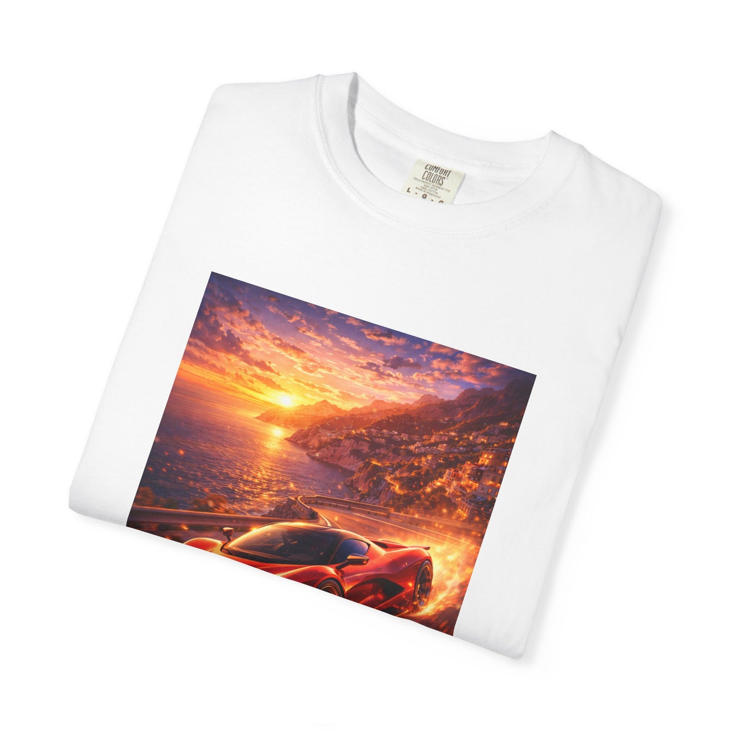 Ferrari F80- Amalfi Coast, Italy - T‑Shirt — Red Sports Car Print