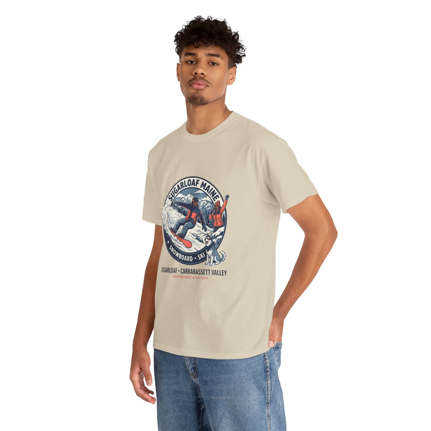 Sugarloaf Maine Snowboard & Ski T‑Shirt — Sugarloaf‑Carrabassett Valley Retro Graphic Tee