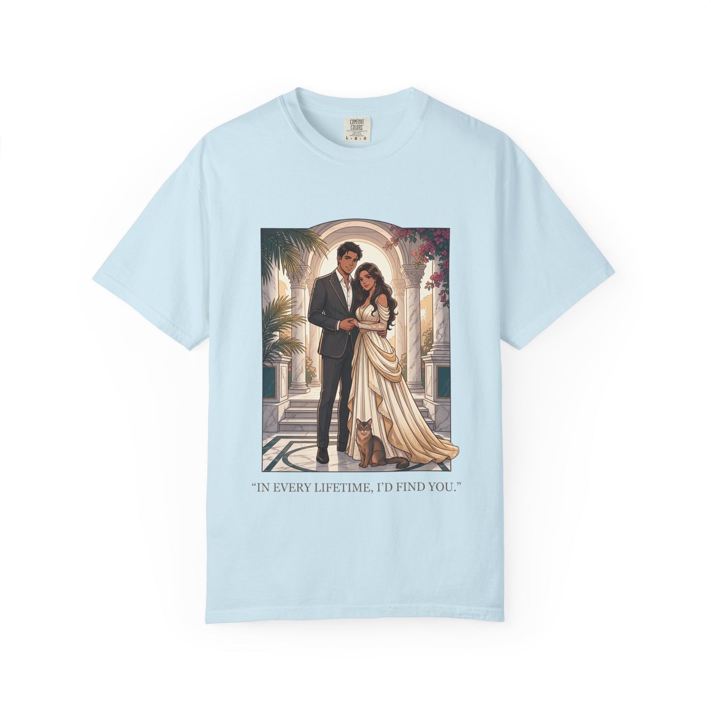 Romantic Vintage Wedding Portrait T-Shirt — "In Every Lifetime, I'd Find You"