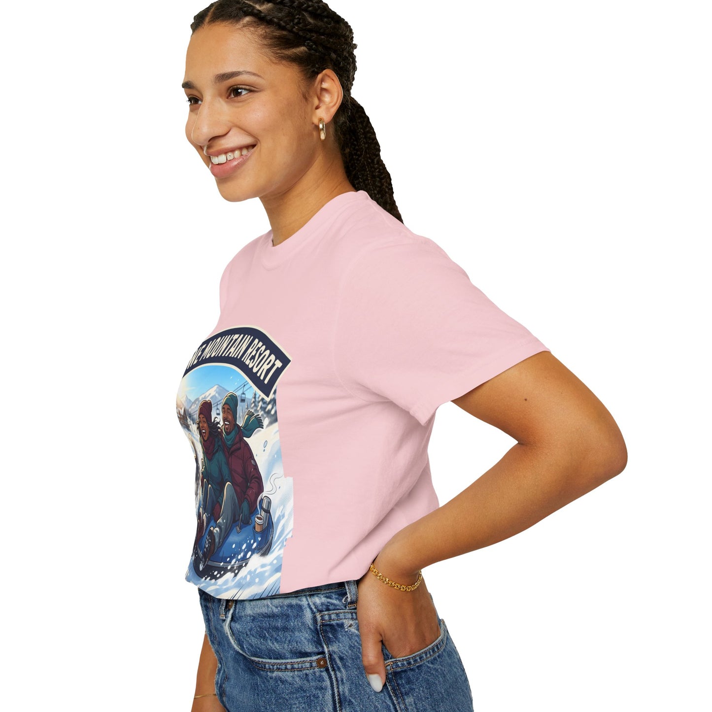 Stowe Mountain Resort Snow Tubing T-Shirt — "Vermont Joy" Winter Apparel