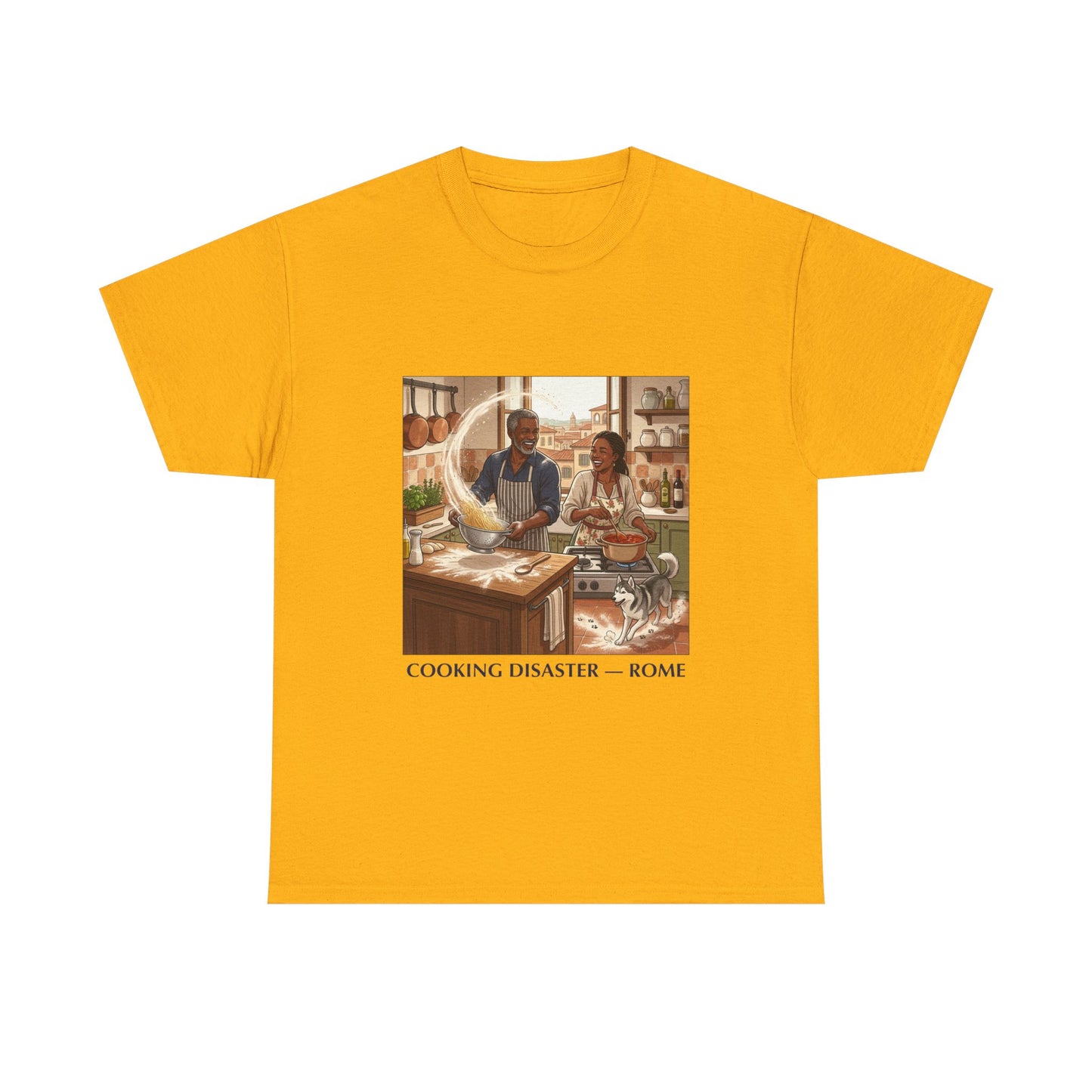 T-Shirt — 'Cooking Disaster — Rome' Illustrated Cooking Tee