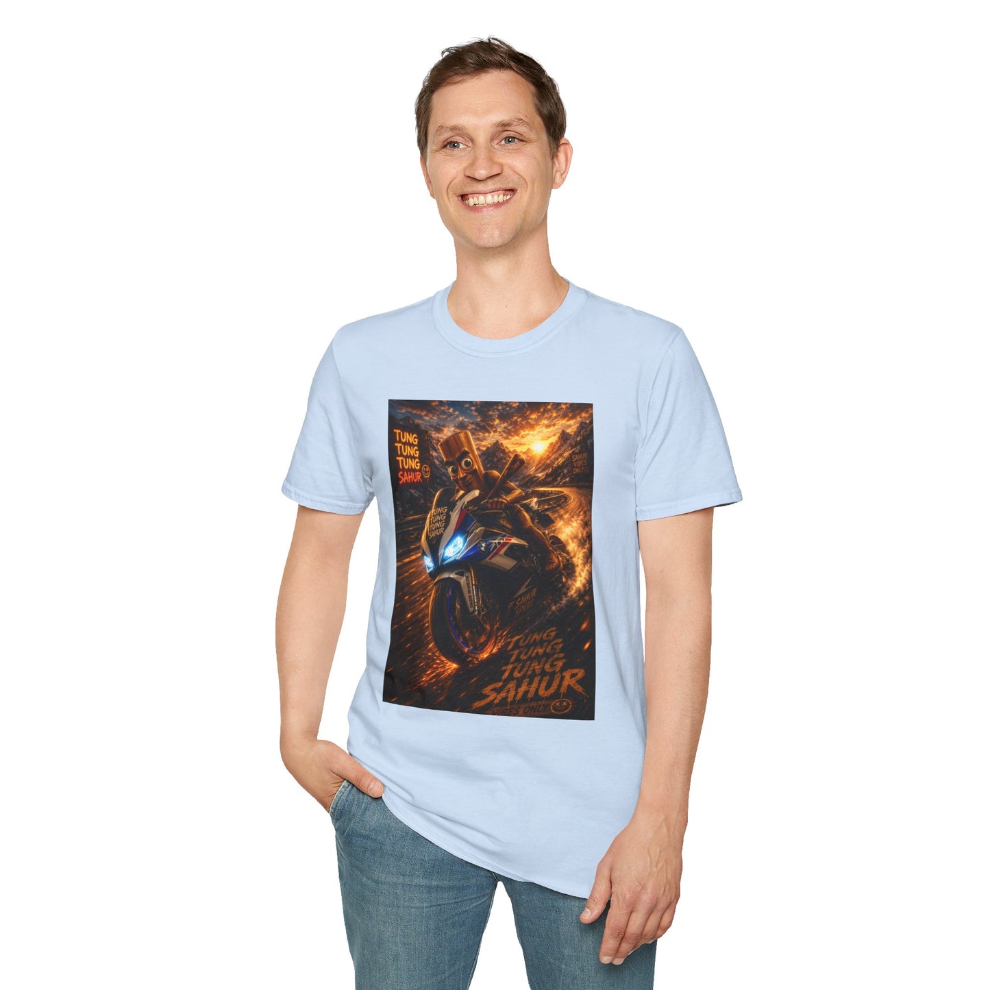 Tung Tung Tung Sahur 2 Wheels On Steel & Fire T-Shirt — "Time To Turn The Tide" Tee