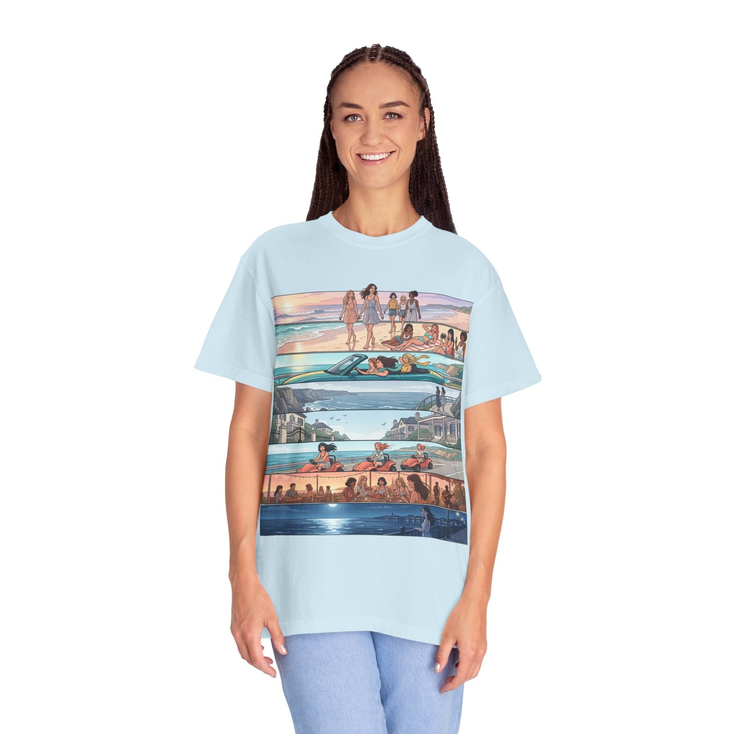 Beach Day Comic Panel T-Shirt — 'Meet Me Where the Waves' Graphic Tee