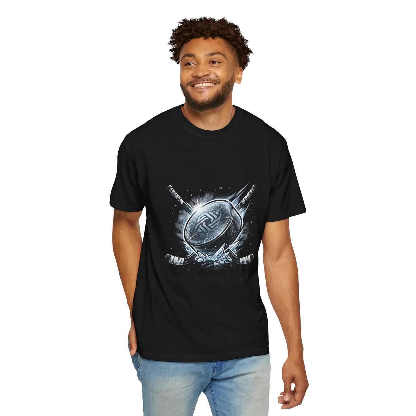 Hockey Graphic Tee — "United Through the Game" Team Spirit T-Shirt