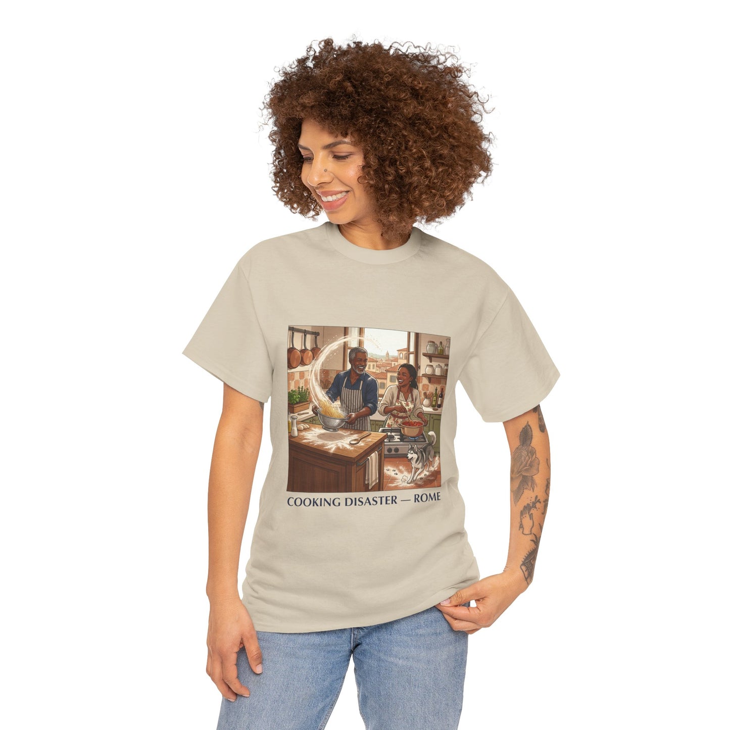 T-Shirt — 'Cooking Disaster — Rome' Illustrated Cooking Tee
