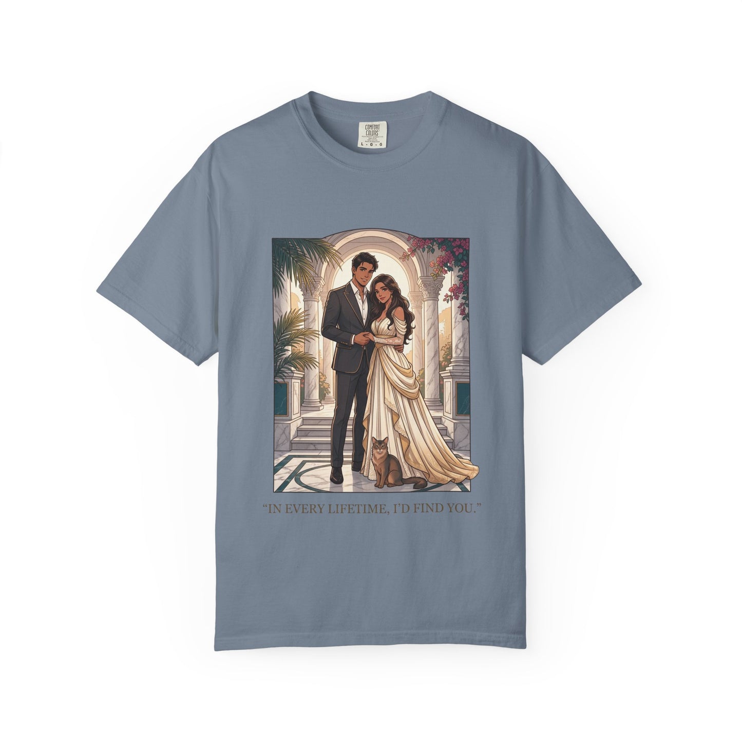 Romantic Vintage Wedding Portrait T-Shirt — "In Every Lifetime, I'd Find You"