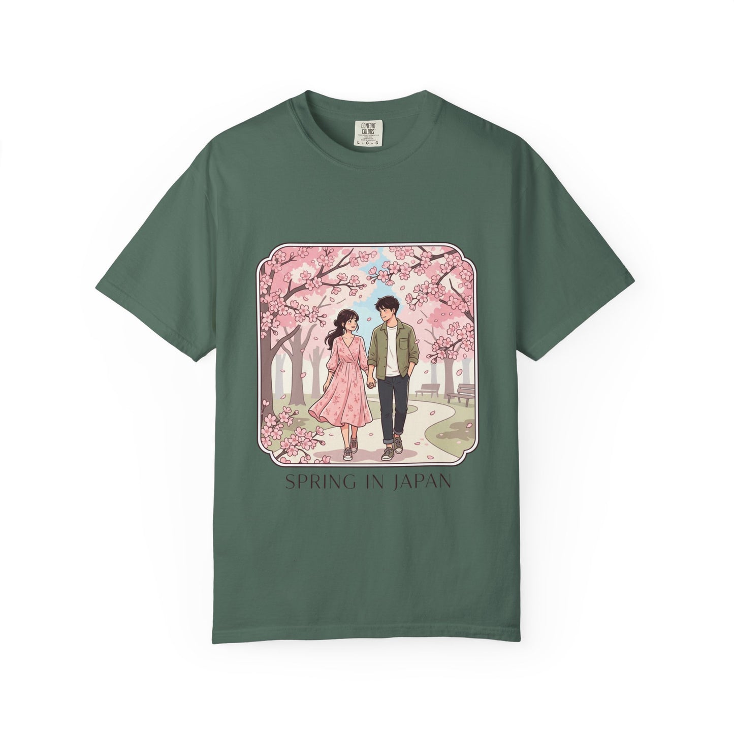 Spring in Japan T-Shirt — Cherry Blossom Couple Graphic Tee