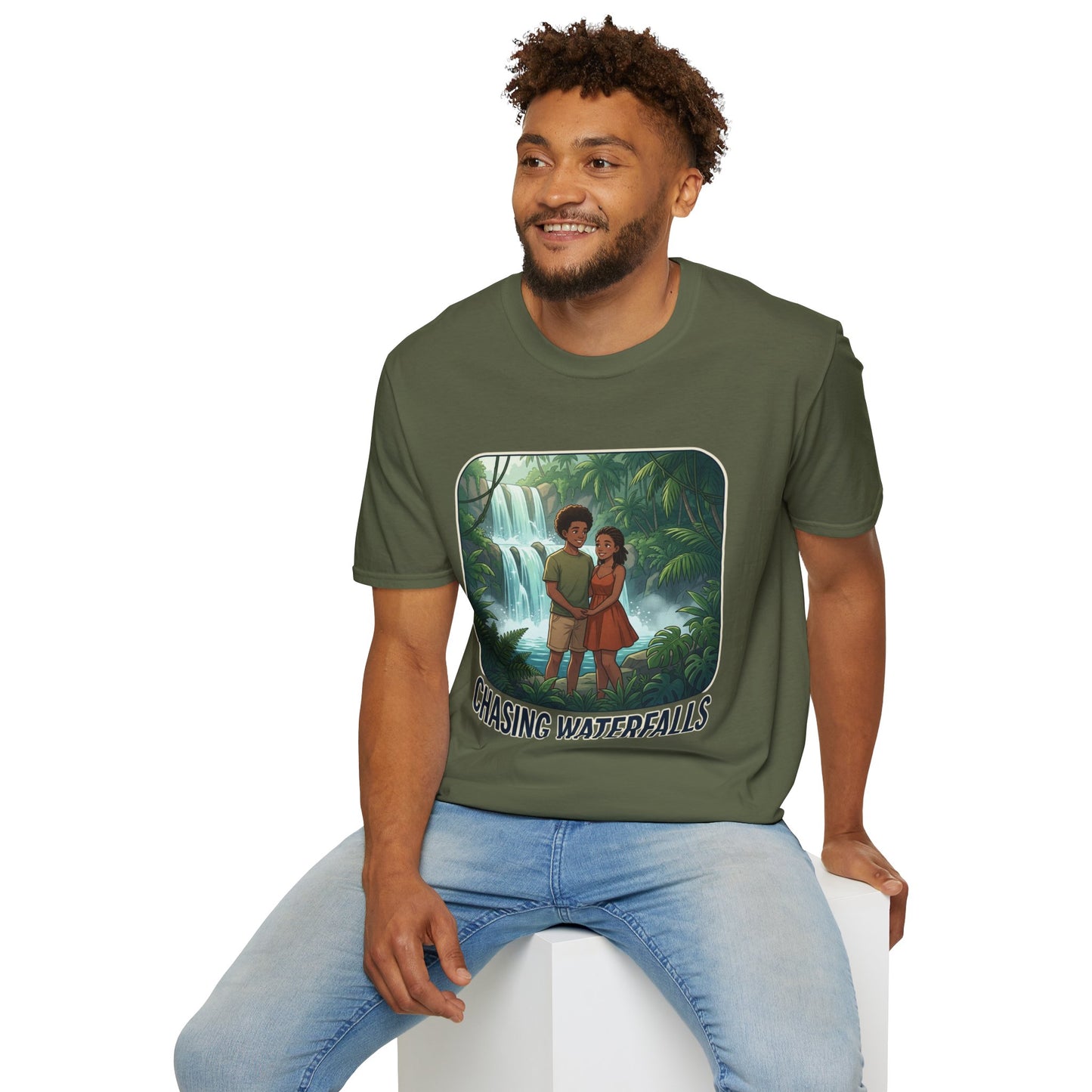 Chasing Waterfalls T-Shirt — Couple Adventure Graphic Tee