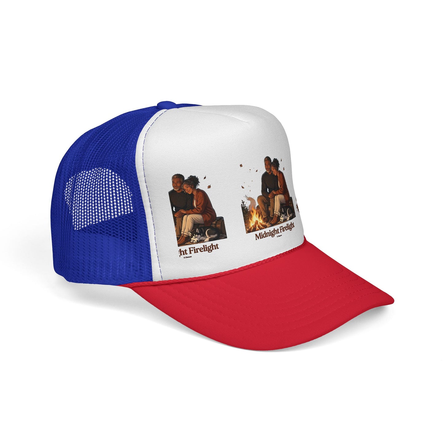 Trucker Cap — 'Midnight Firelight' Campfire Graphic Hat