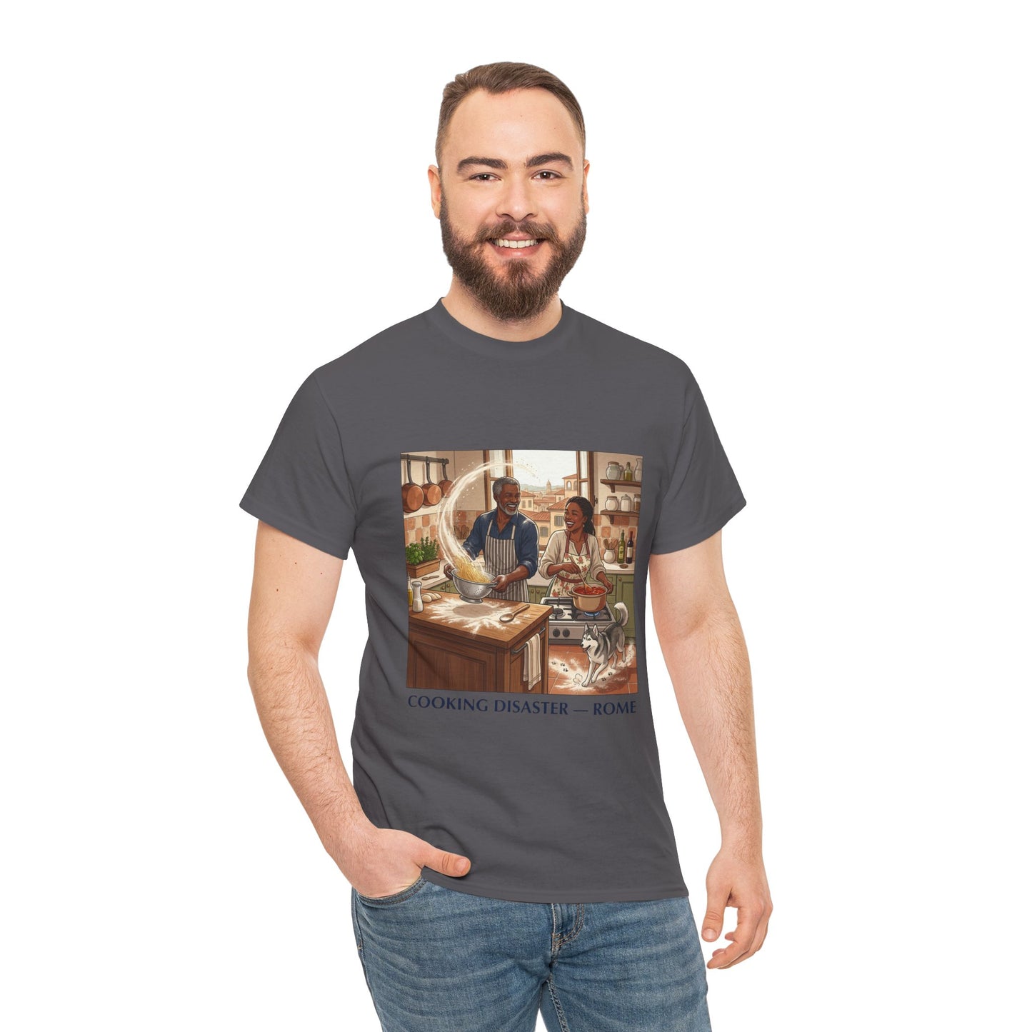 T-Shirt — 'Cooking Disaster — Rome' Illustrated Cooking Tee