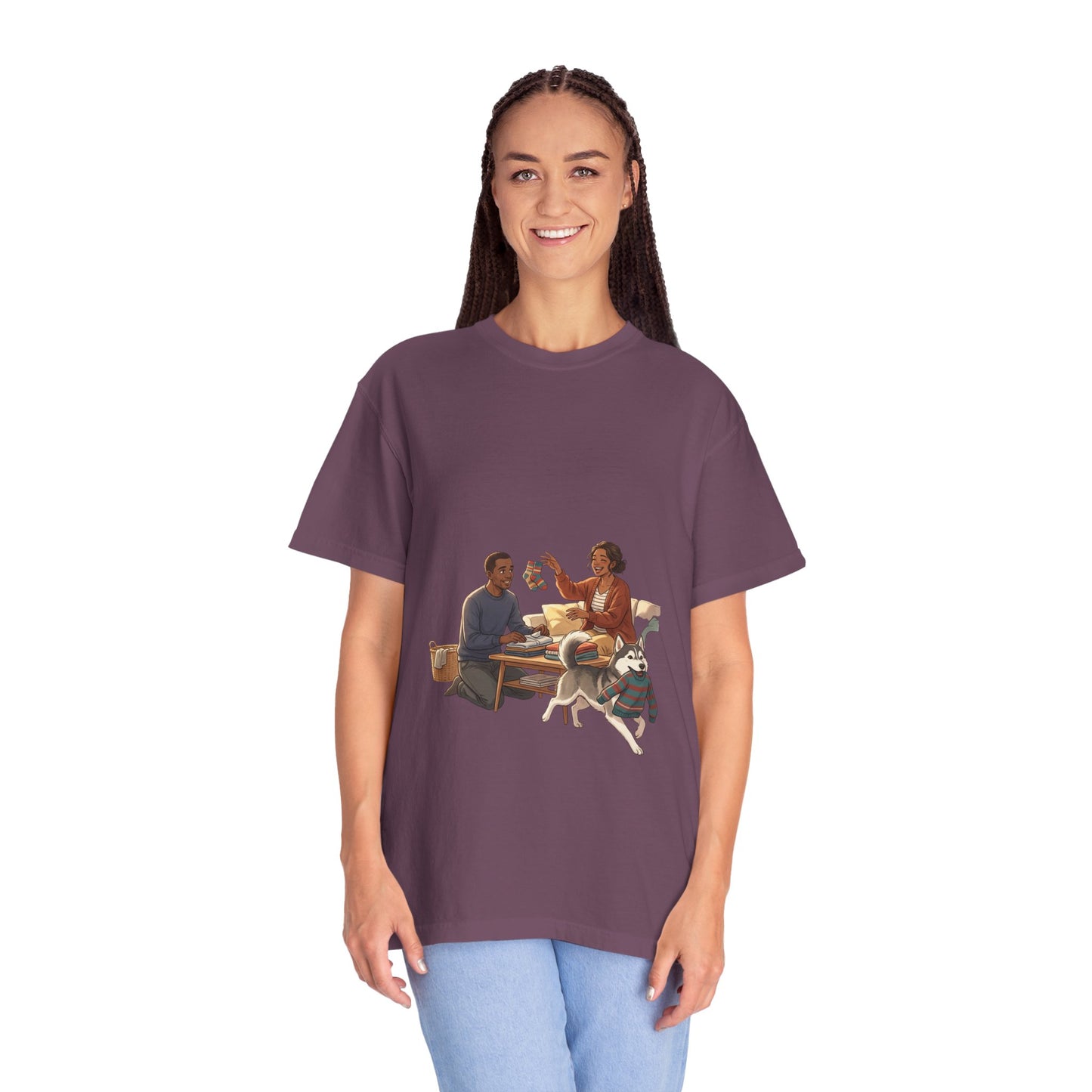 Picnic Cheers T-Shirt — Vintage Couple & Dog Illustration Tee
