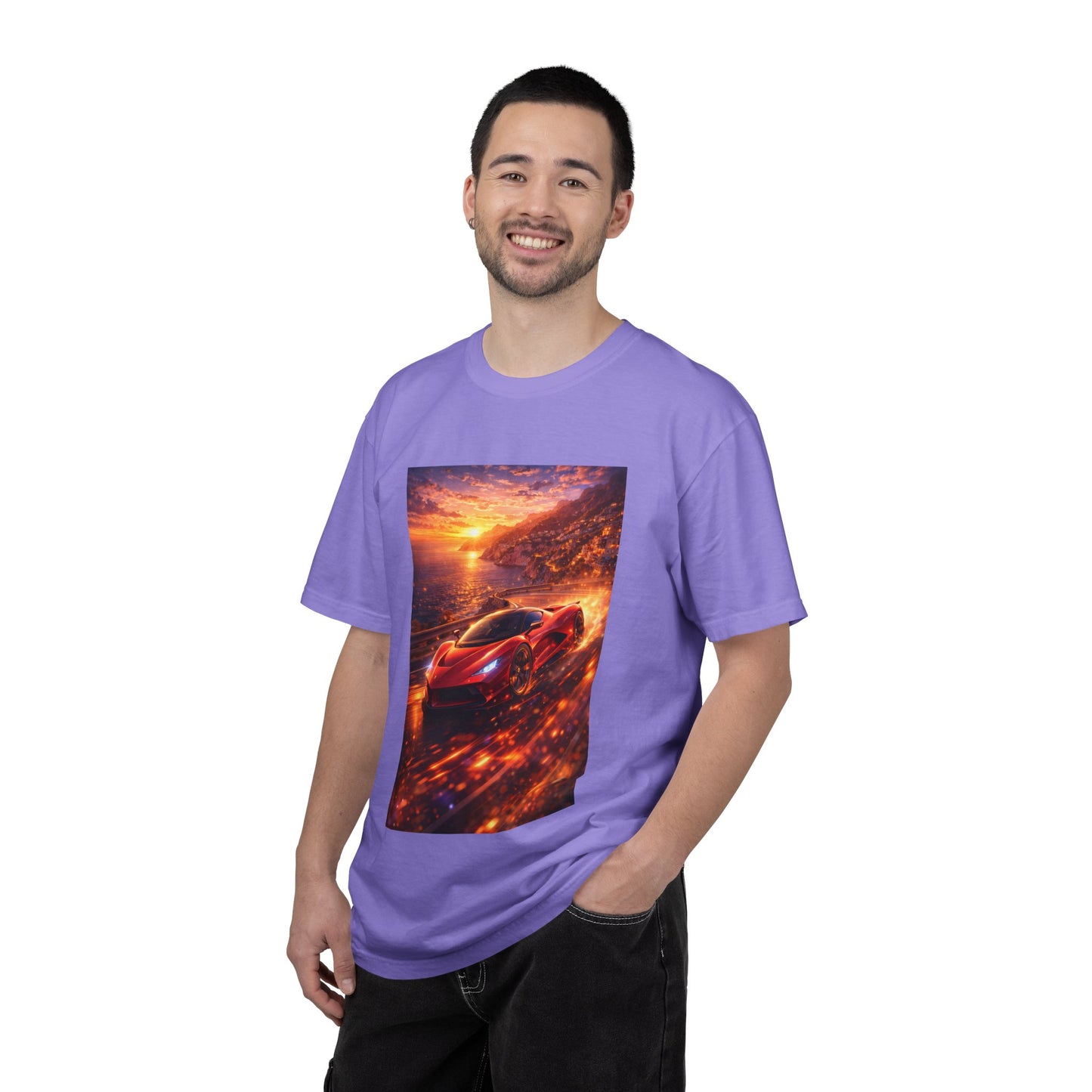 Ferrari F80- Amalfi Coast, Italy - T‑Shirt — Red Sports Car Print