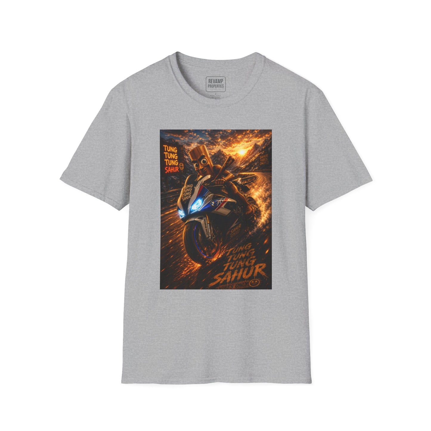 Tung Tung Tung Sahur 2 Wheels On Steel & Fire T-Shirt — "Time To Turn The Tide" Tee