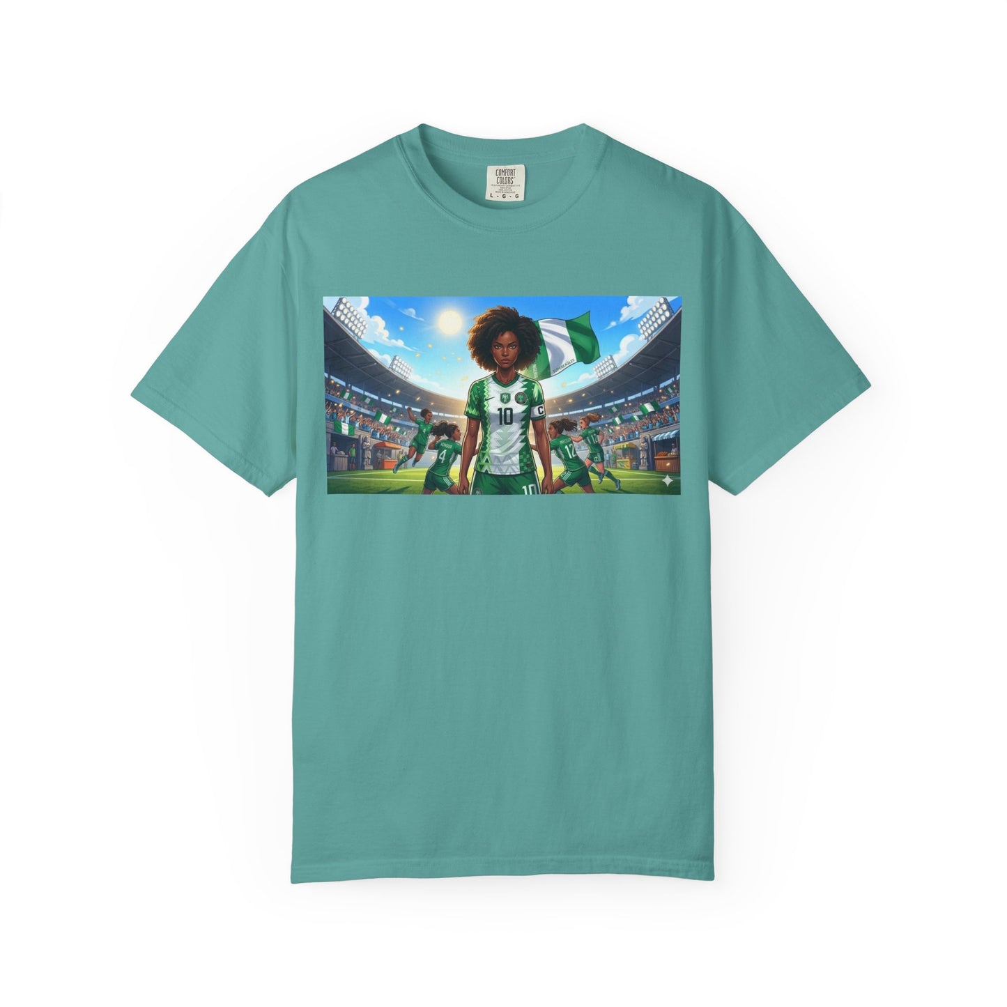 Commander- Female- Nigerian Soccer Player Stadium  - T-shirt - Graphic Tee