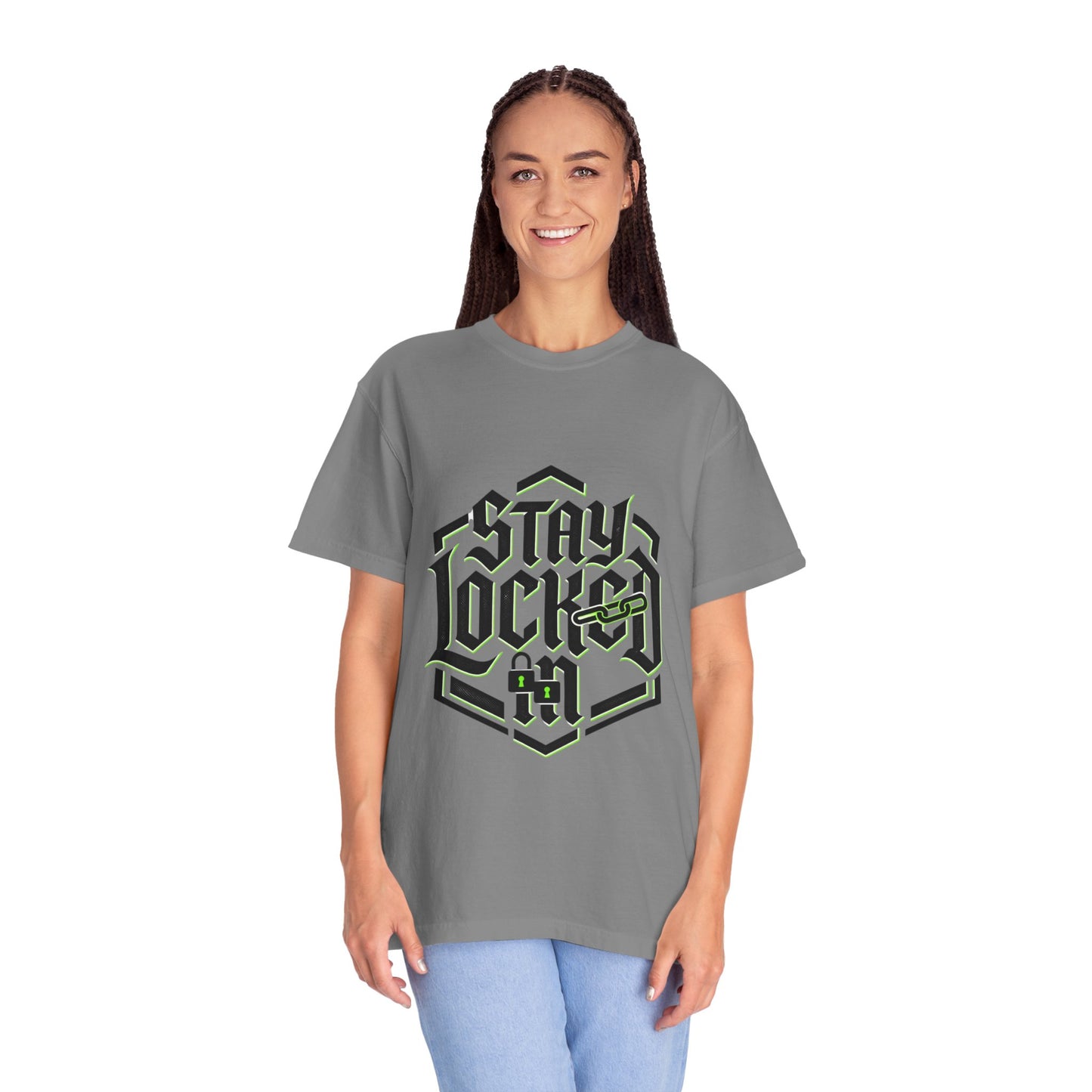 Stay Locked T-Shirt — Hexagonal Streetwear Graphic Tee