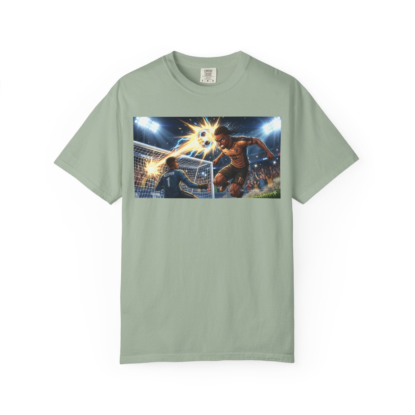 Soccer Goal Explosion T-Shirt — Action-Packed Football Graphic Tee