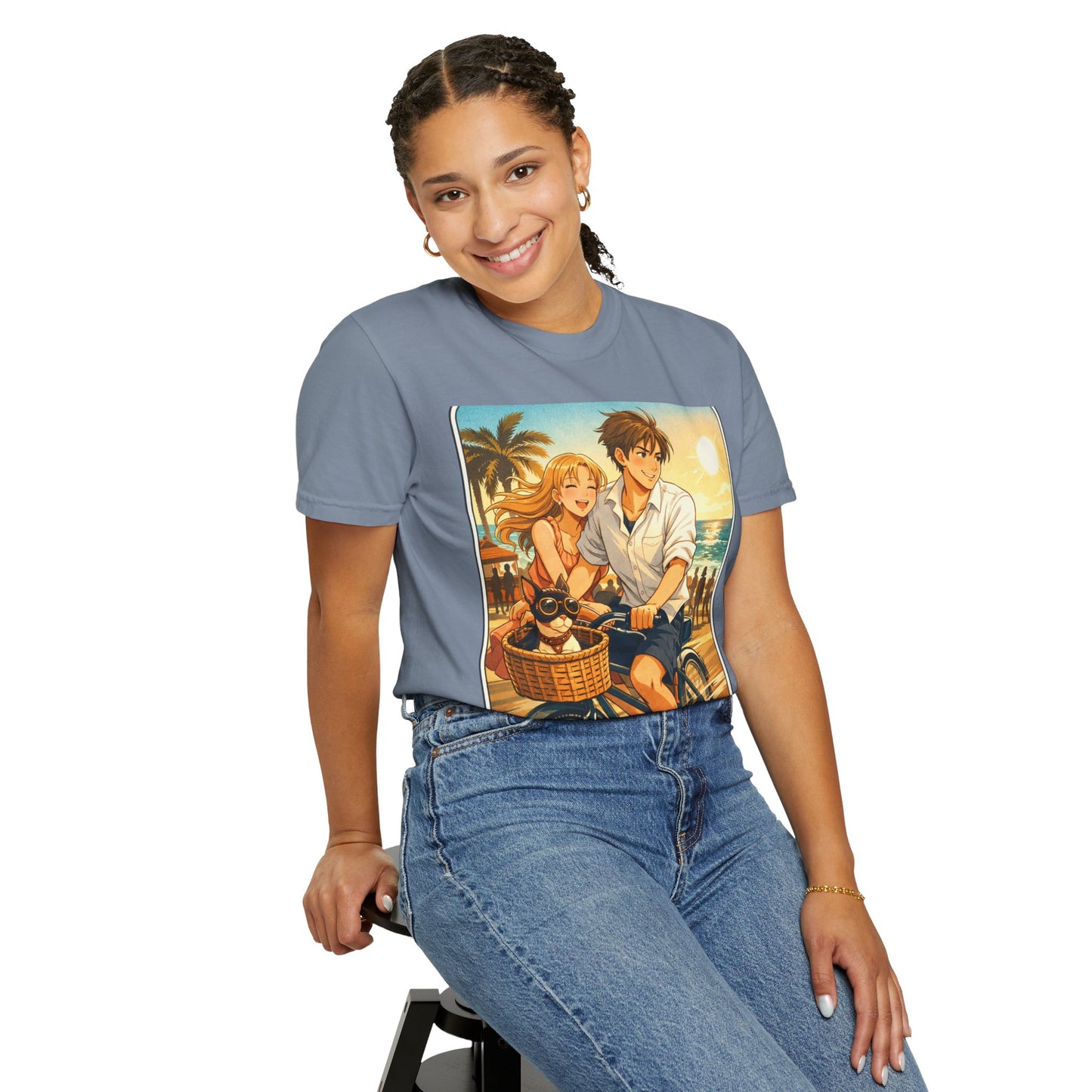 Spring of Us T-Shirt — Vintage Beach Couple Bicycle Design