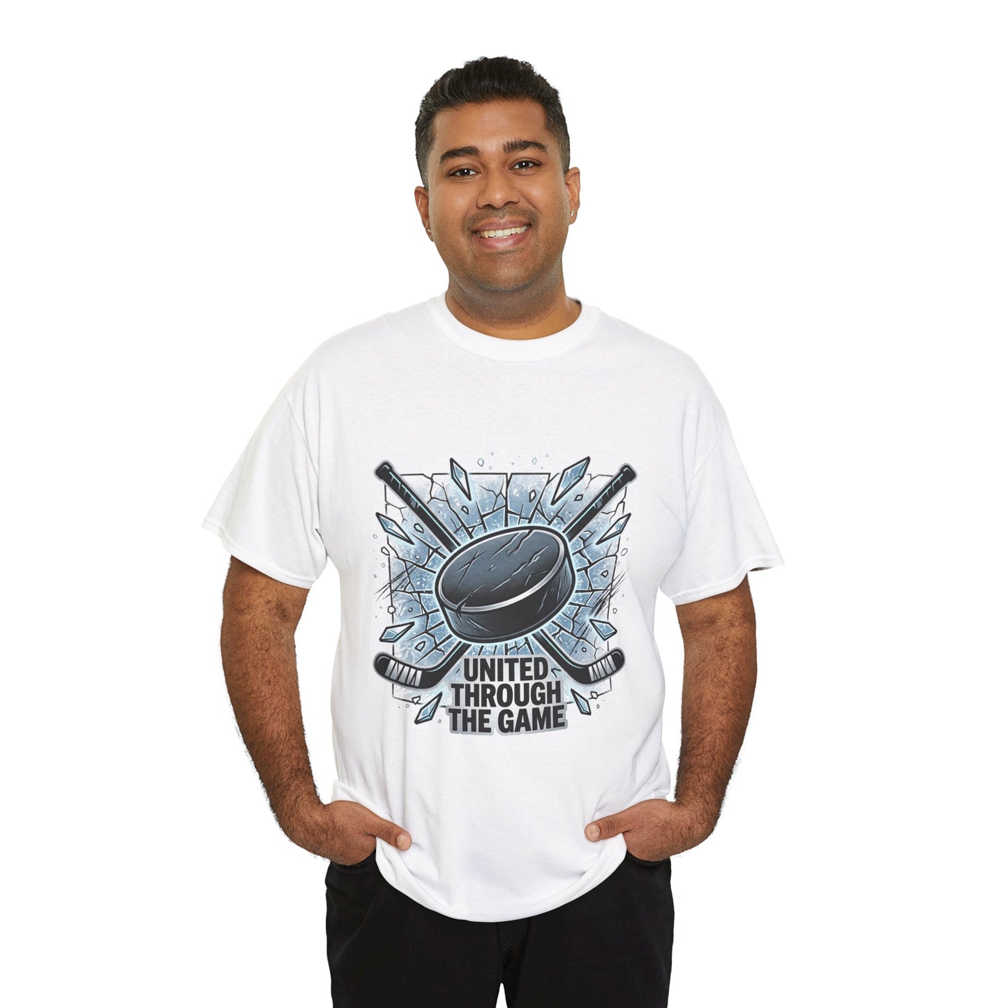 Hockey T-Shirt — "United Through the Game" Graphic Tee