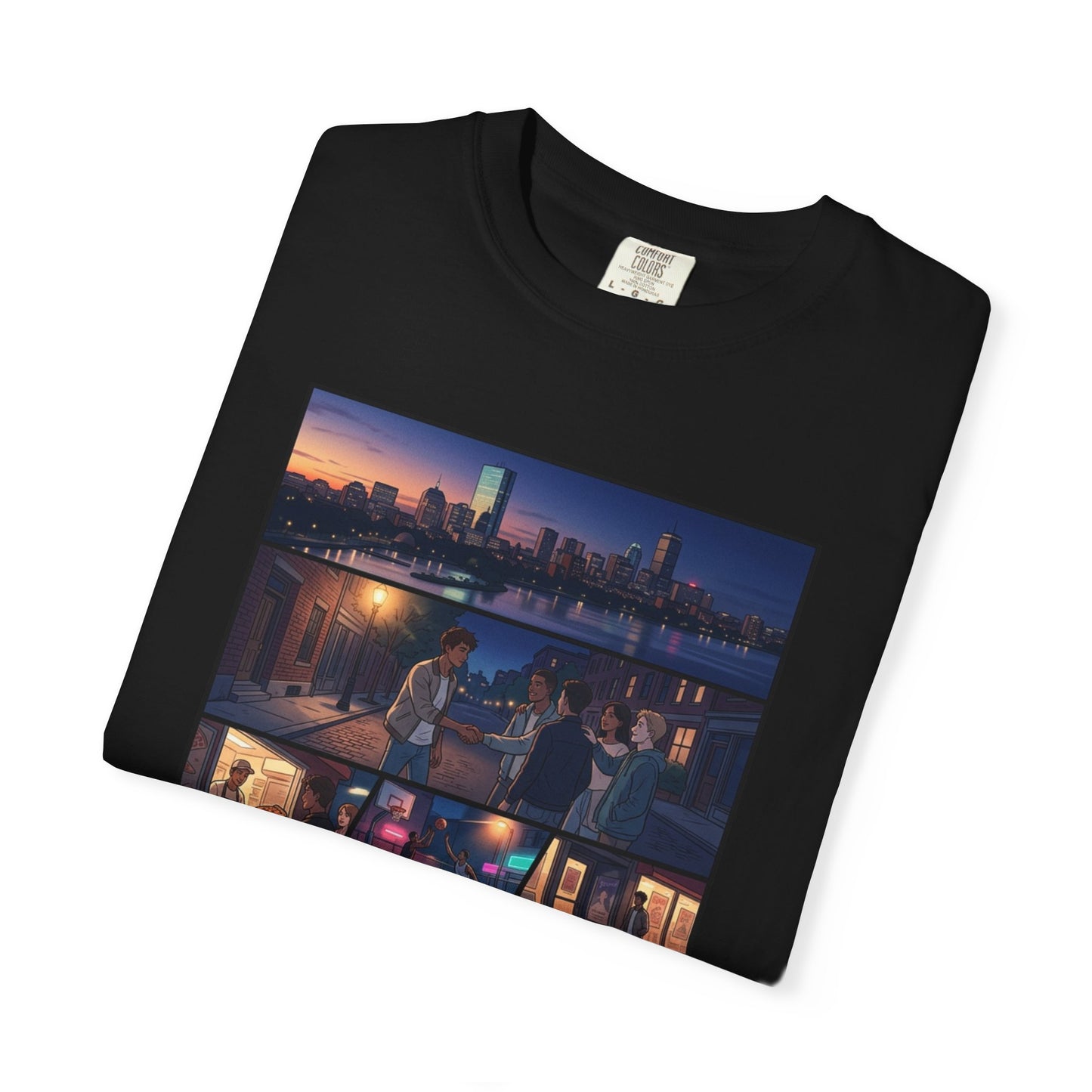 Boston: Built Different - City Nights Photo Collage T-Shirt