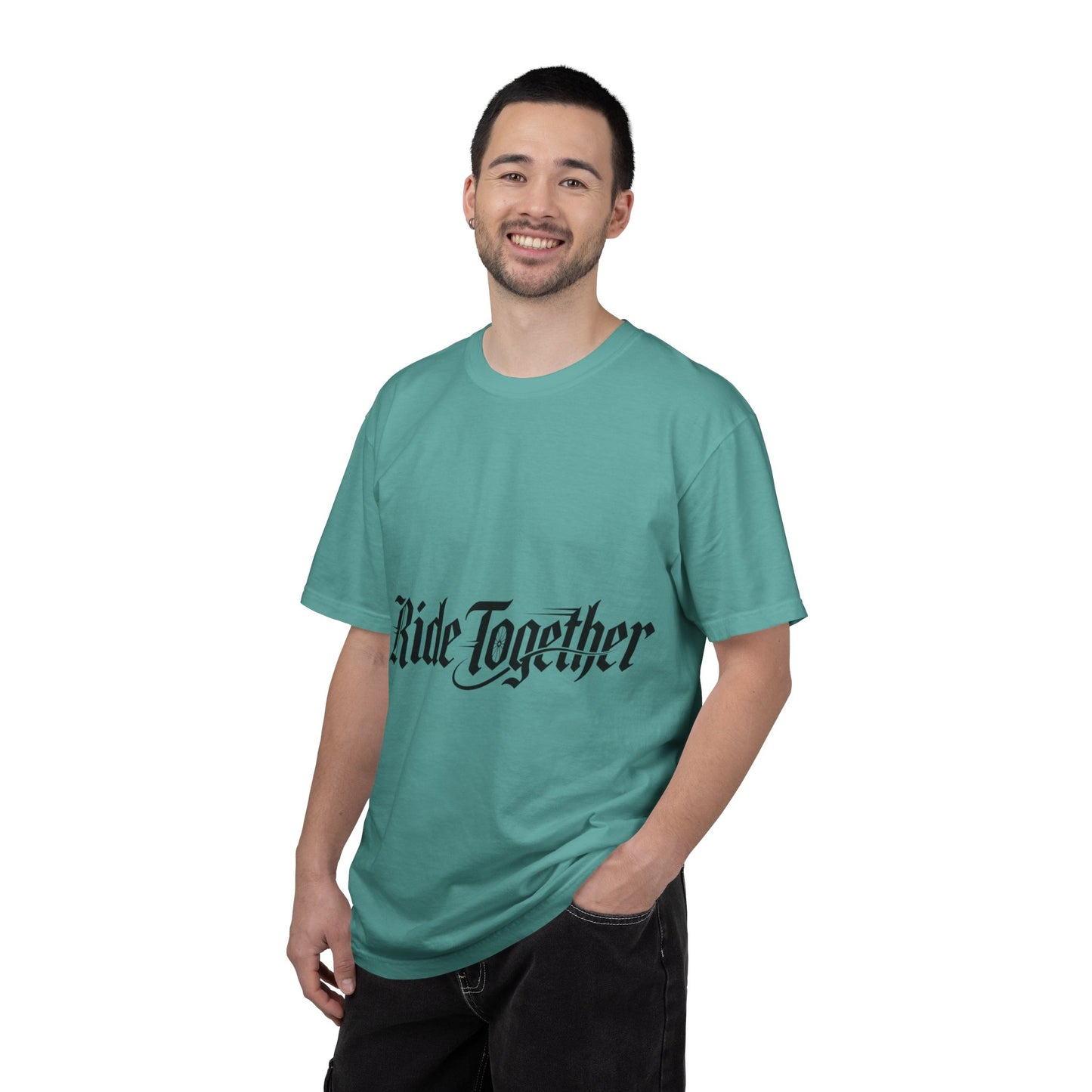Ride Together T-Shirt — Gothic Script Motorcycle Tee