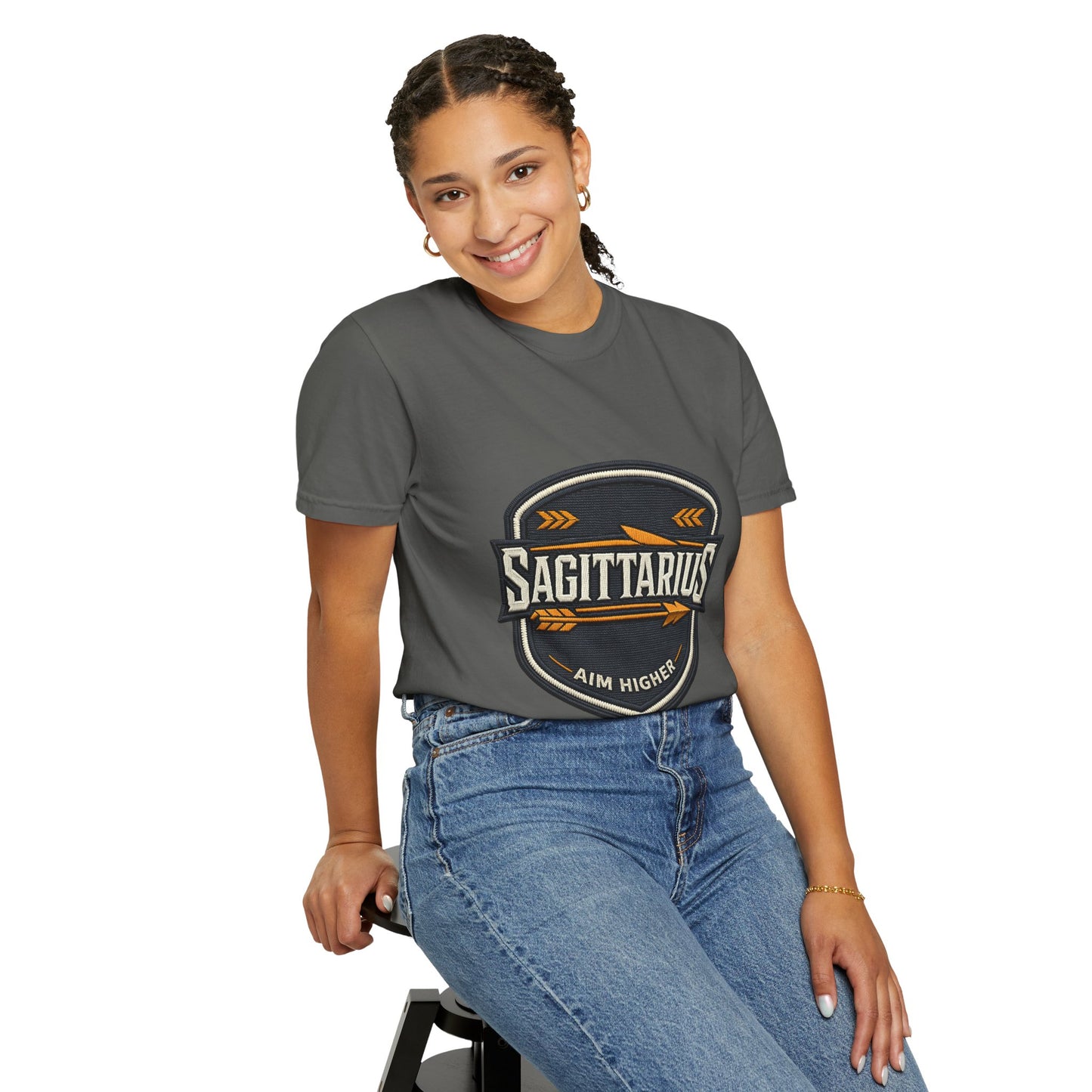Sagittarius 'Aim Higher' T‑Shirt — Zodiac Archer Graphic Tee