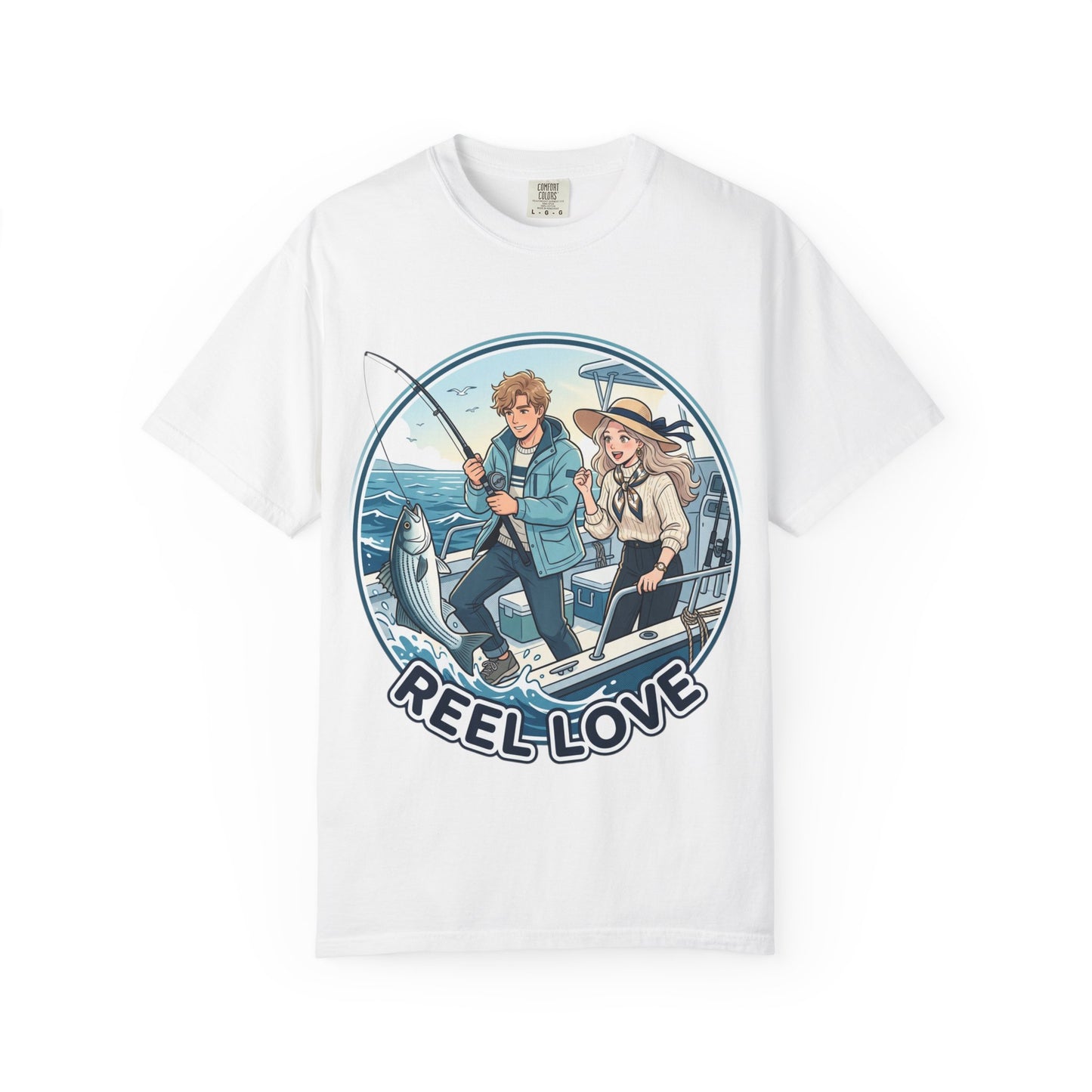 Reel Love Fishing T-Shirt — Cute Couple Anglers Graphic Tee