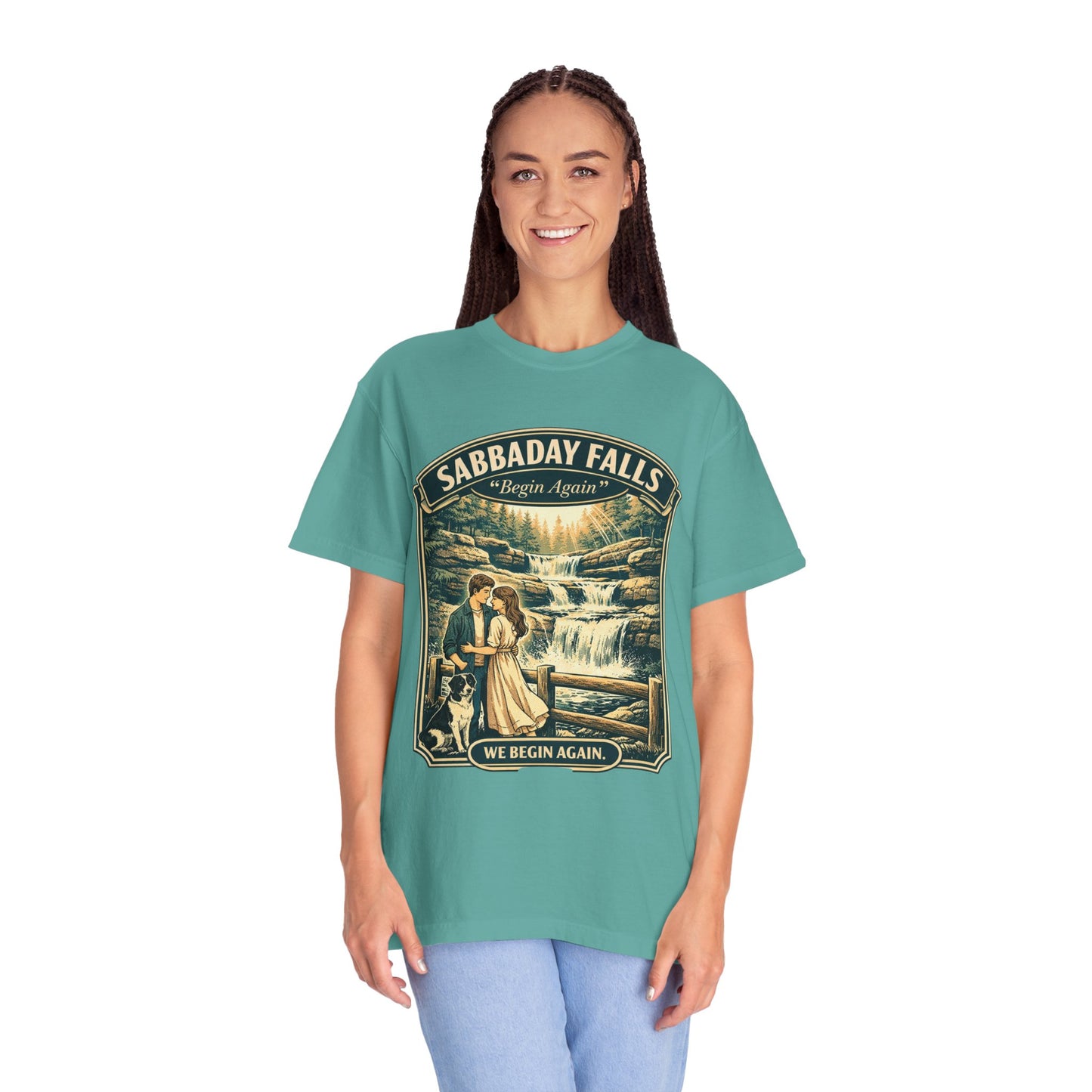 Sabbaday Falls 'We Begin Again' Vintage Nature T-Shirt