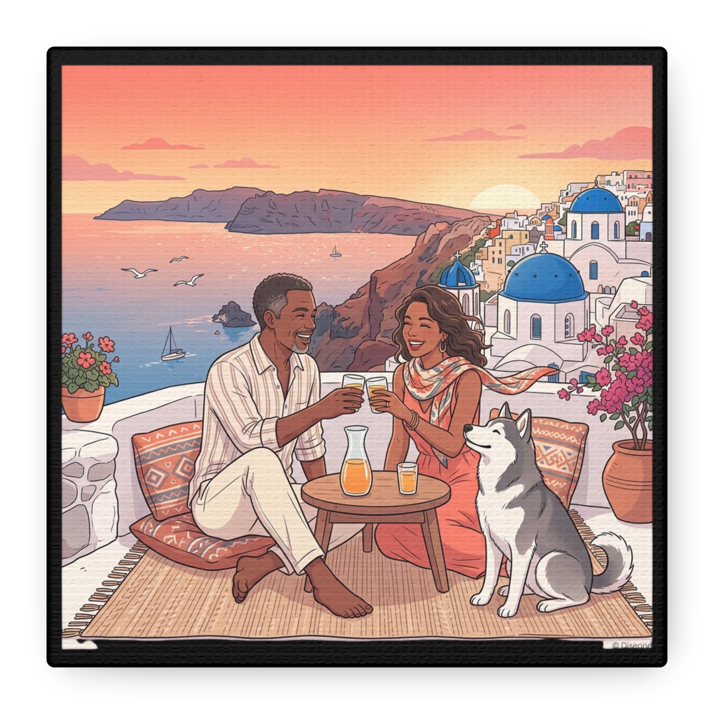 Santorini, Greece – “Sunset Serenade - Matte Canvas, Stretched, 1.25"