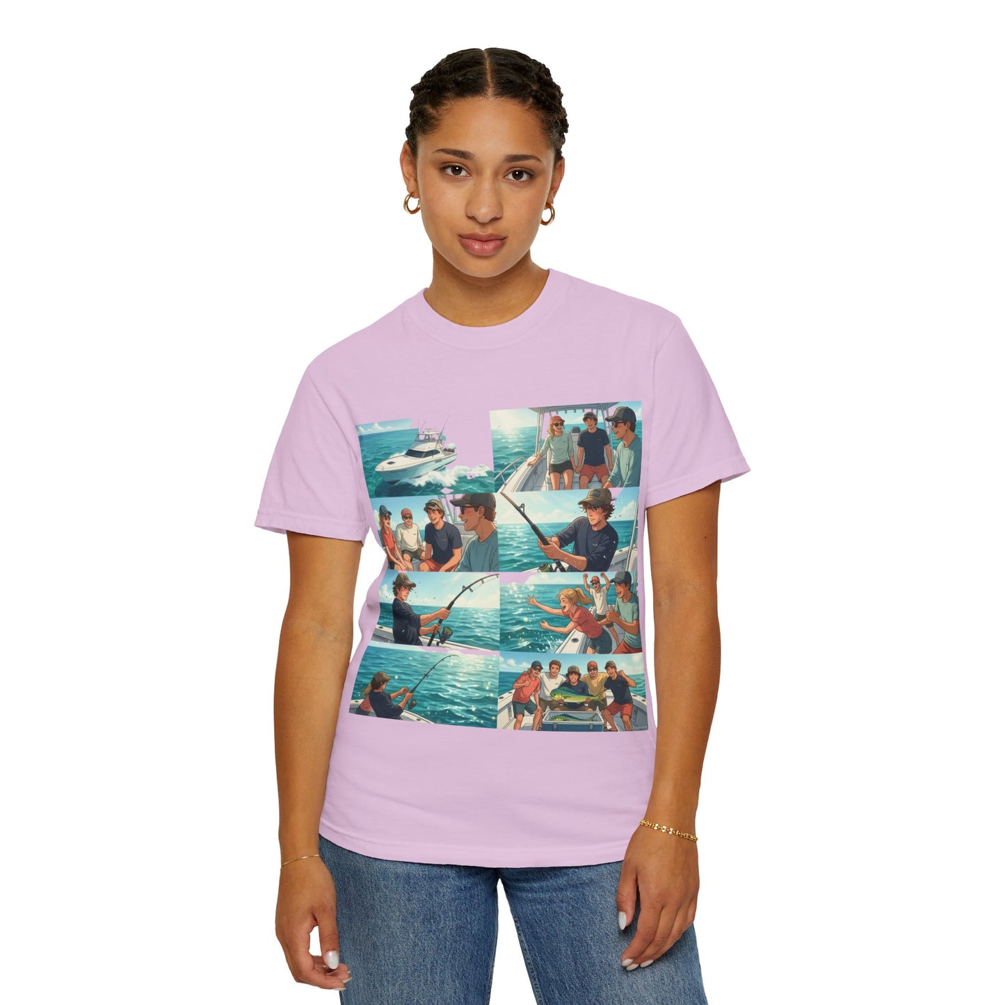 Deep Sea Energy (Friends Fishing Edition) Fishing Trip Photo Collage T-Shirt