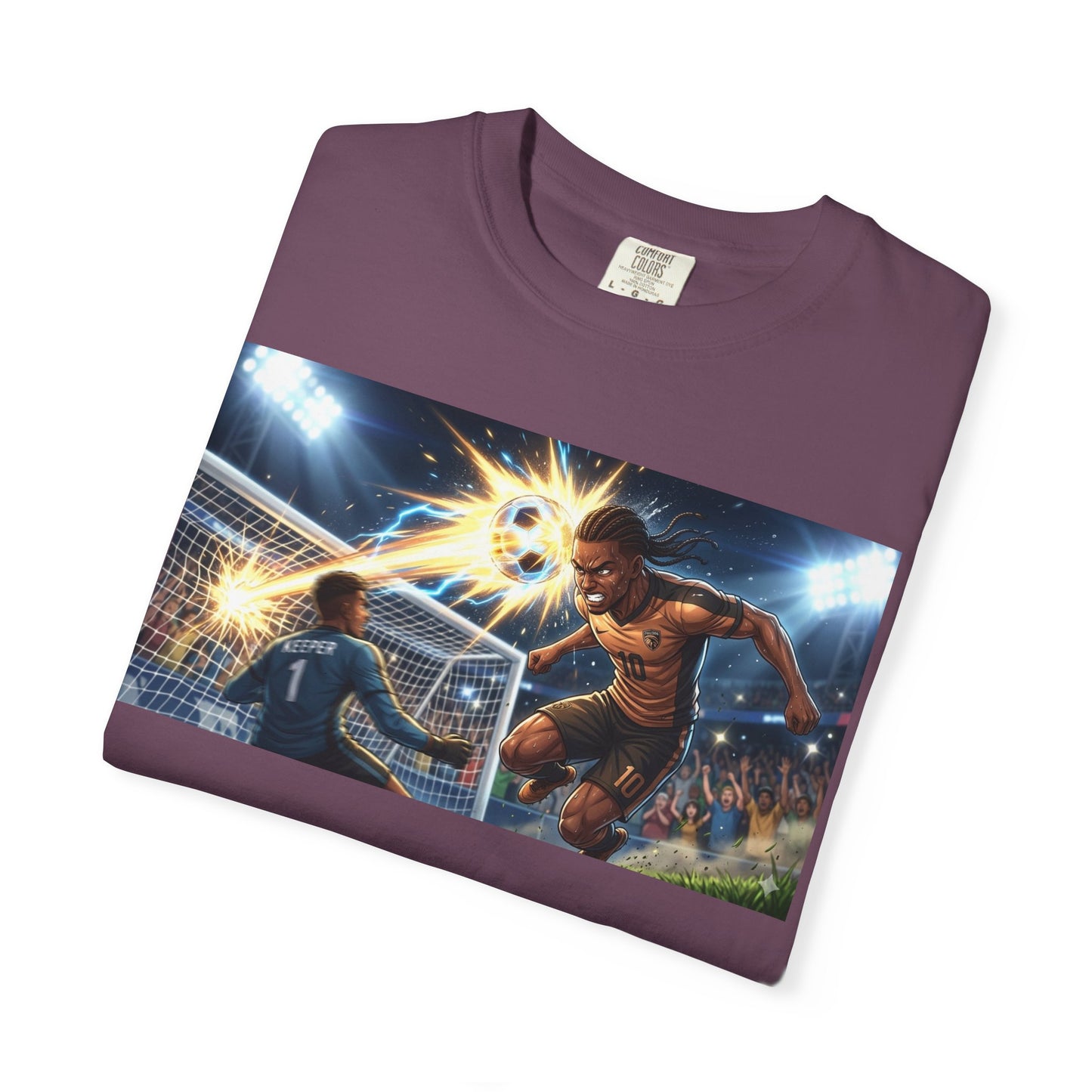 Soccer Goal Explosion T-Shirt — Action-Packed Football Graphic Tee