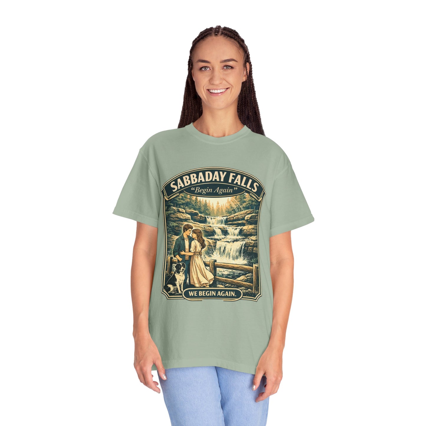 Sabbaday Falls 'We Begin Again' Vintage Nature T-Shirt
