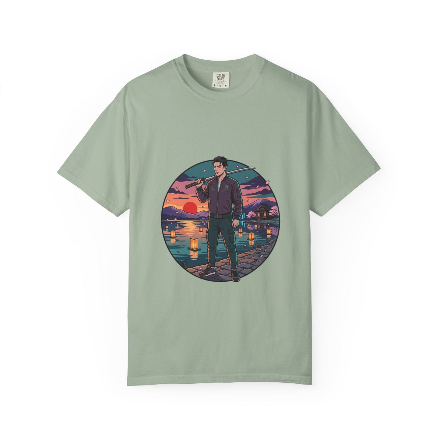 Vintage Night Harbor T-Shirt — Retro Sunset Fisherman Graphic Tee